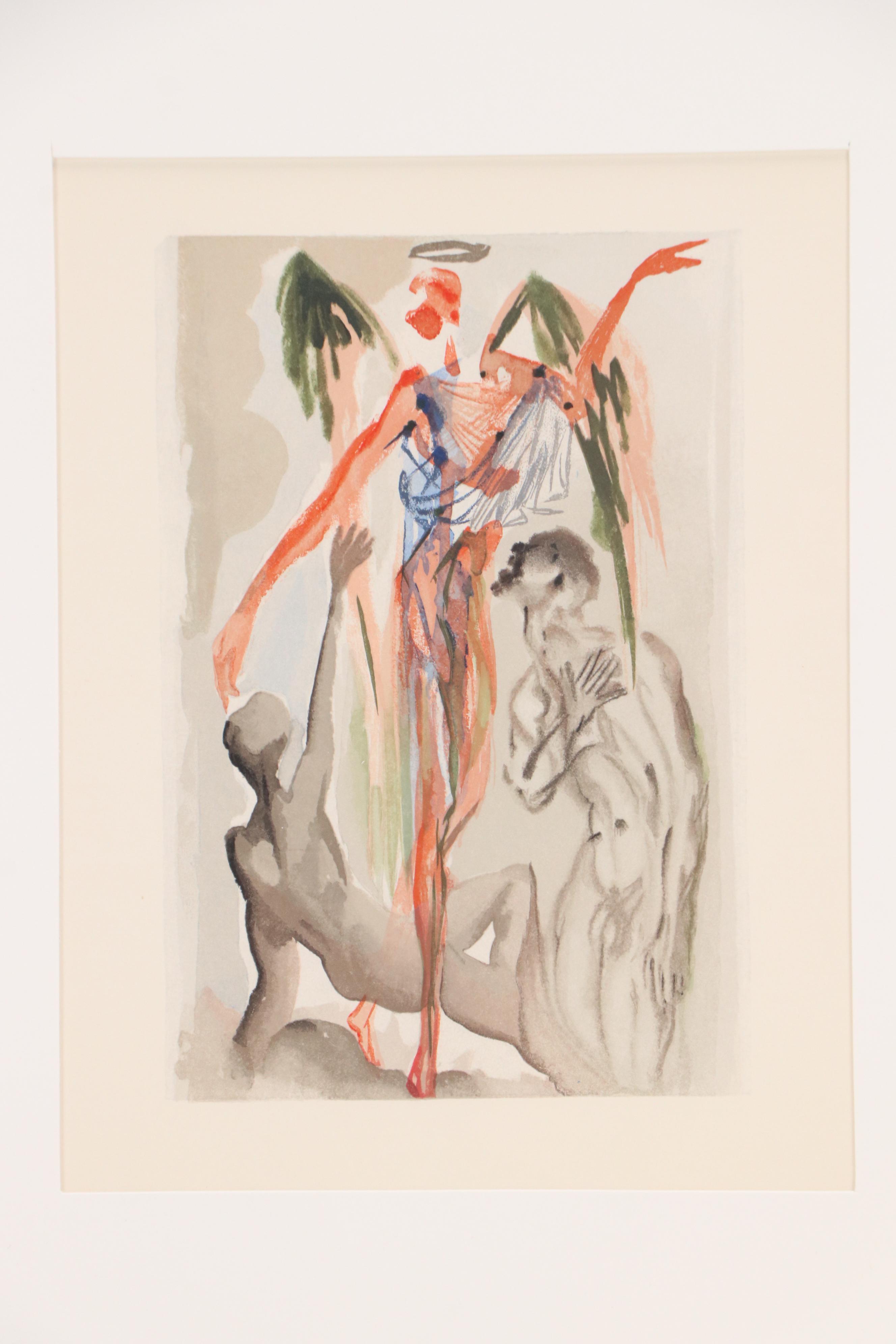 Salvador Dalí Wood Engraving "La Confession de Dante," 1960–1964