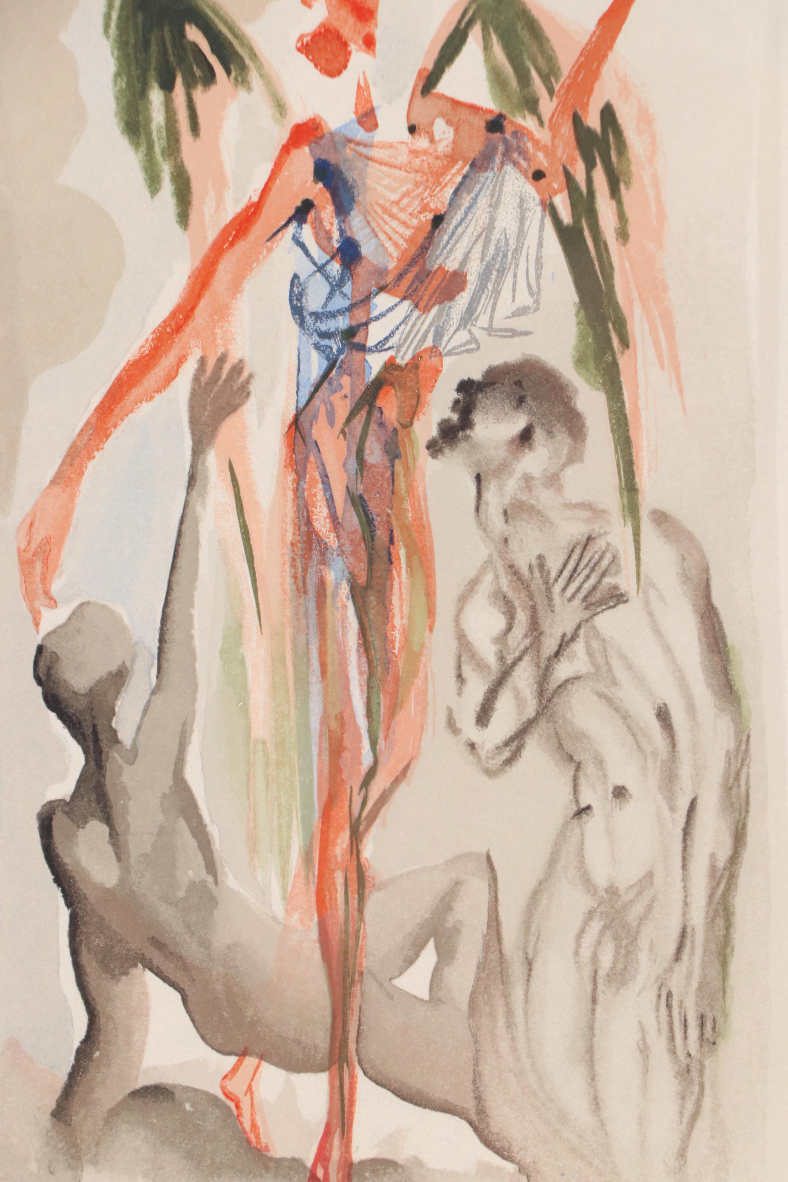 Salvador Dalí Wood Engraving "La Confession de Dante," 1960–1964