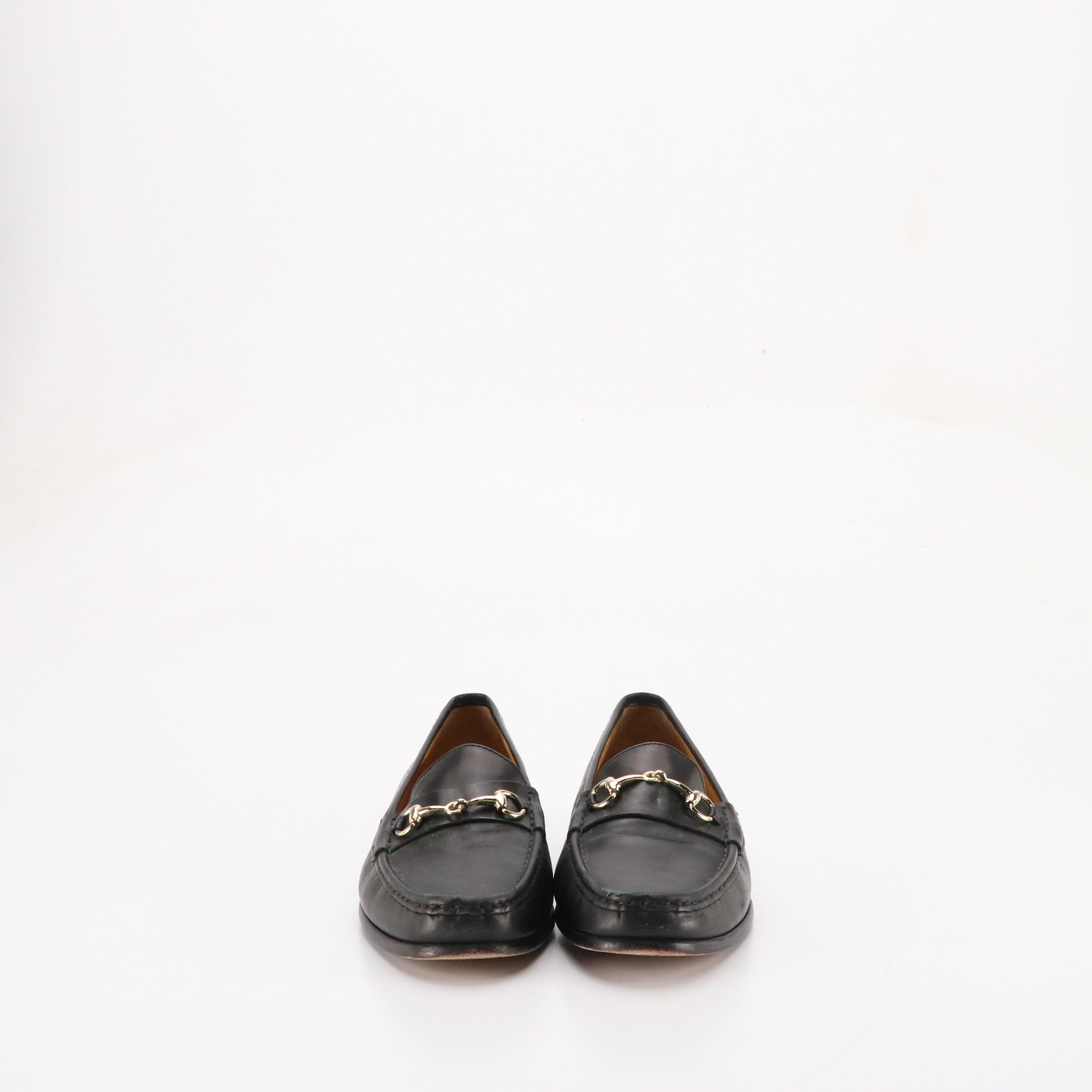 Cole Haan Black Leather Classic Bit Loafers