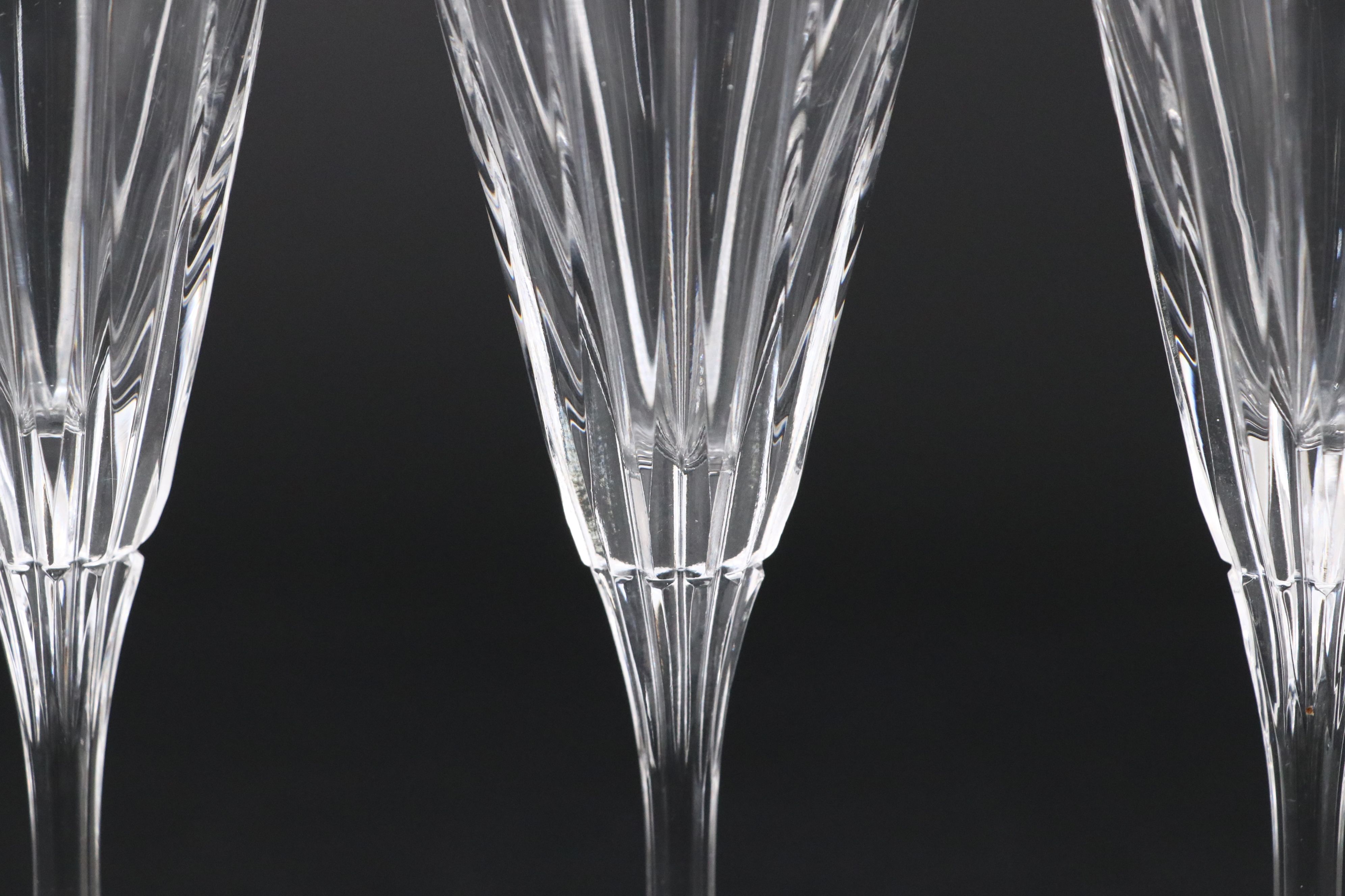 Contemporary Crystal Champagne Flutes