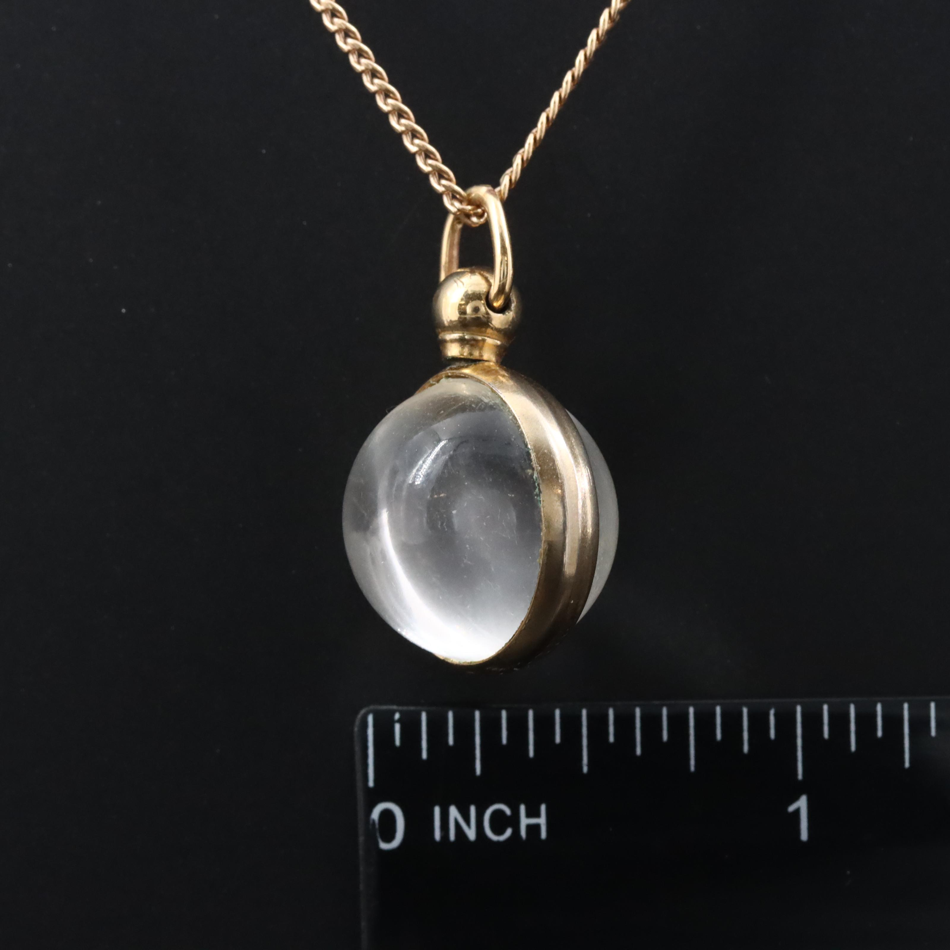 Italian 14K Curb Chain with Mustard Seed Pendant