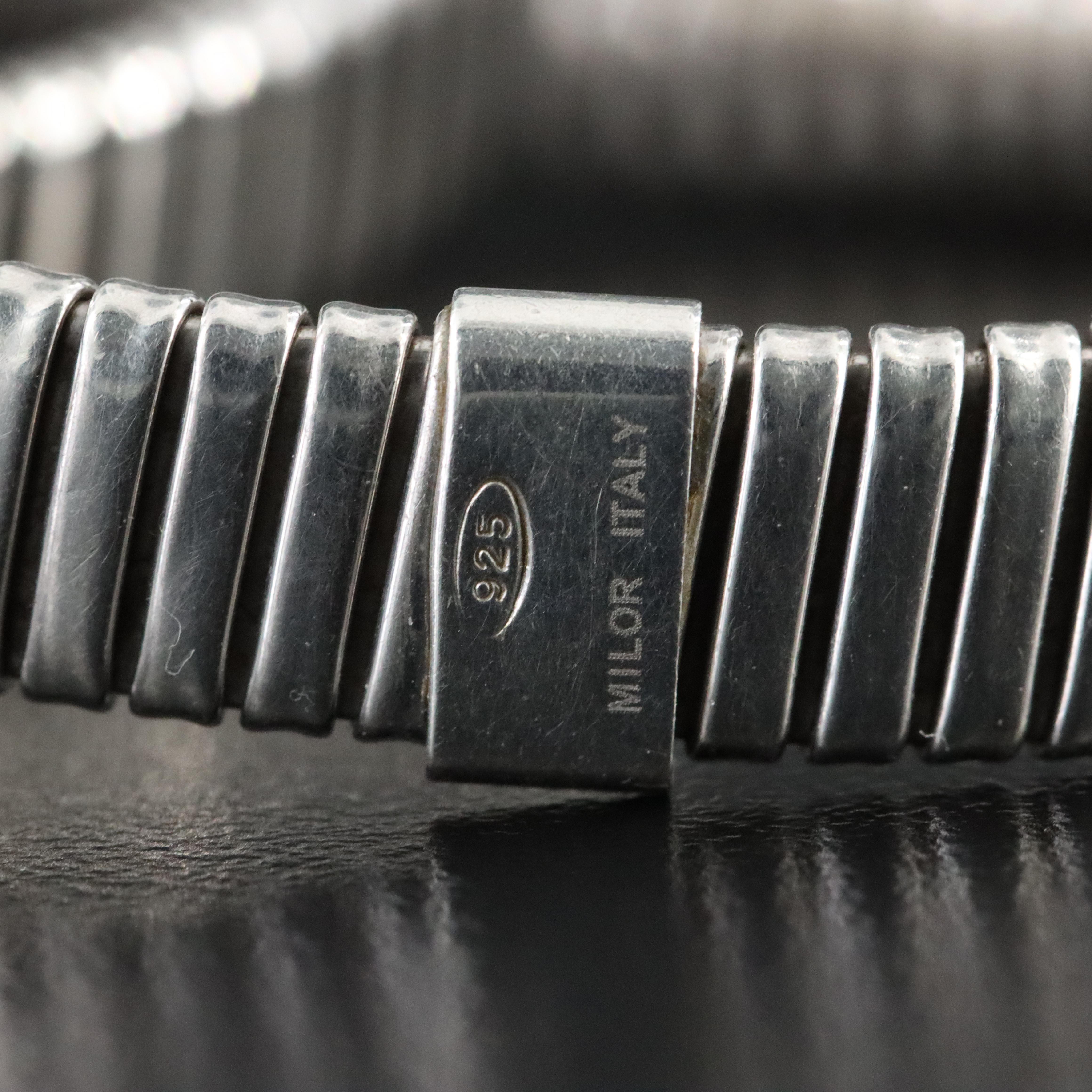 Milor Italian Sterling Triple Tubogas Link Bracelet