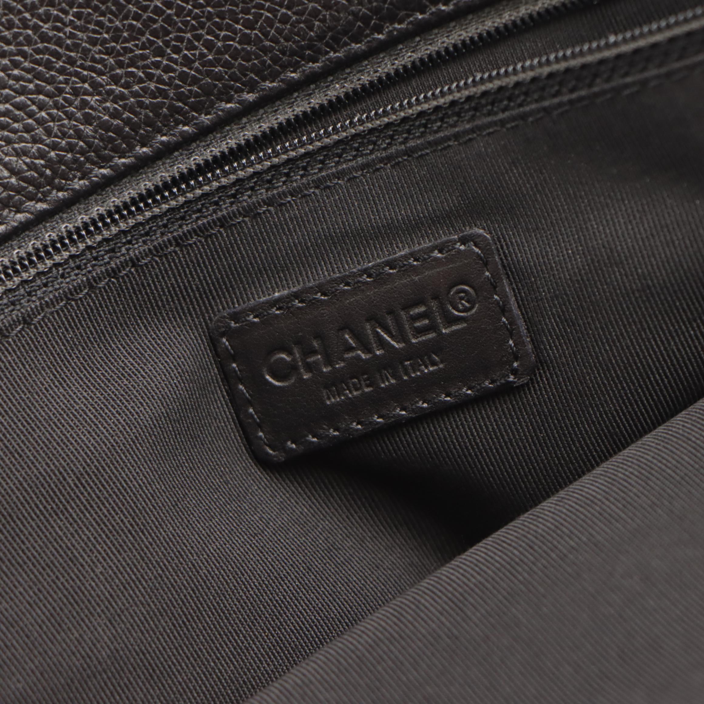 Chanel Cerf Executive Tote in Black Caviar Leather