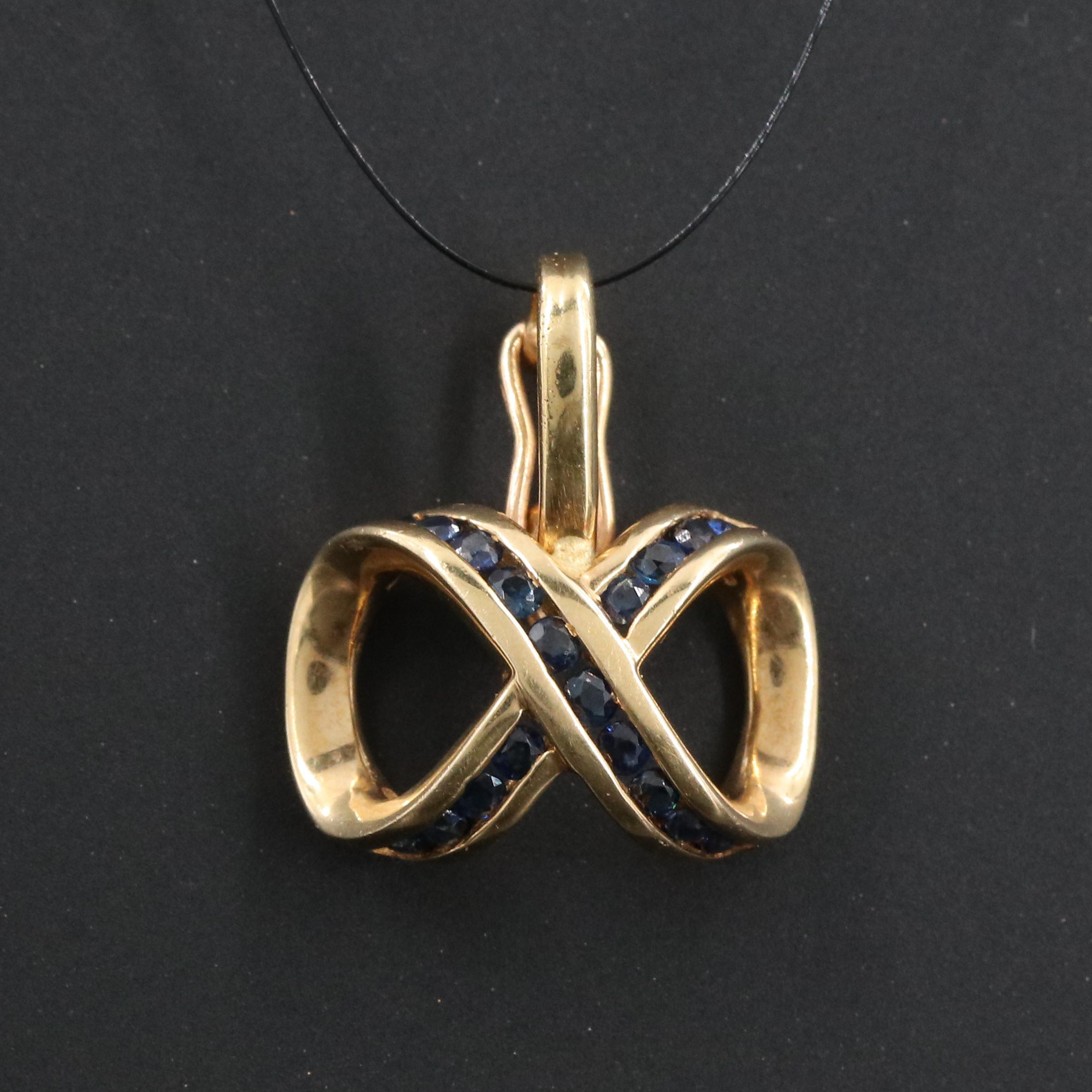 14K Sapphire Infinity Pendant Enhancer