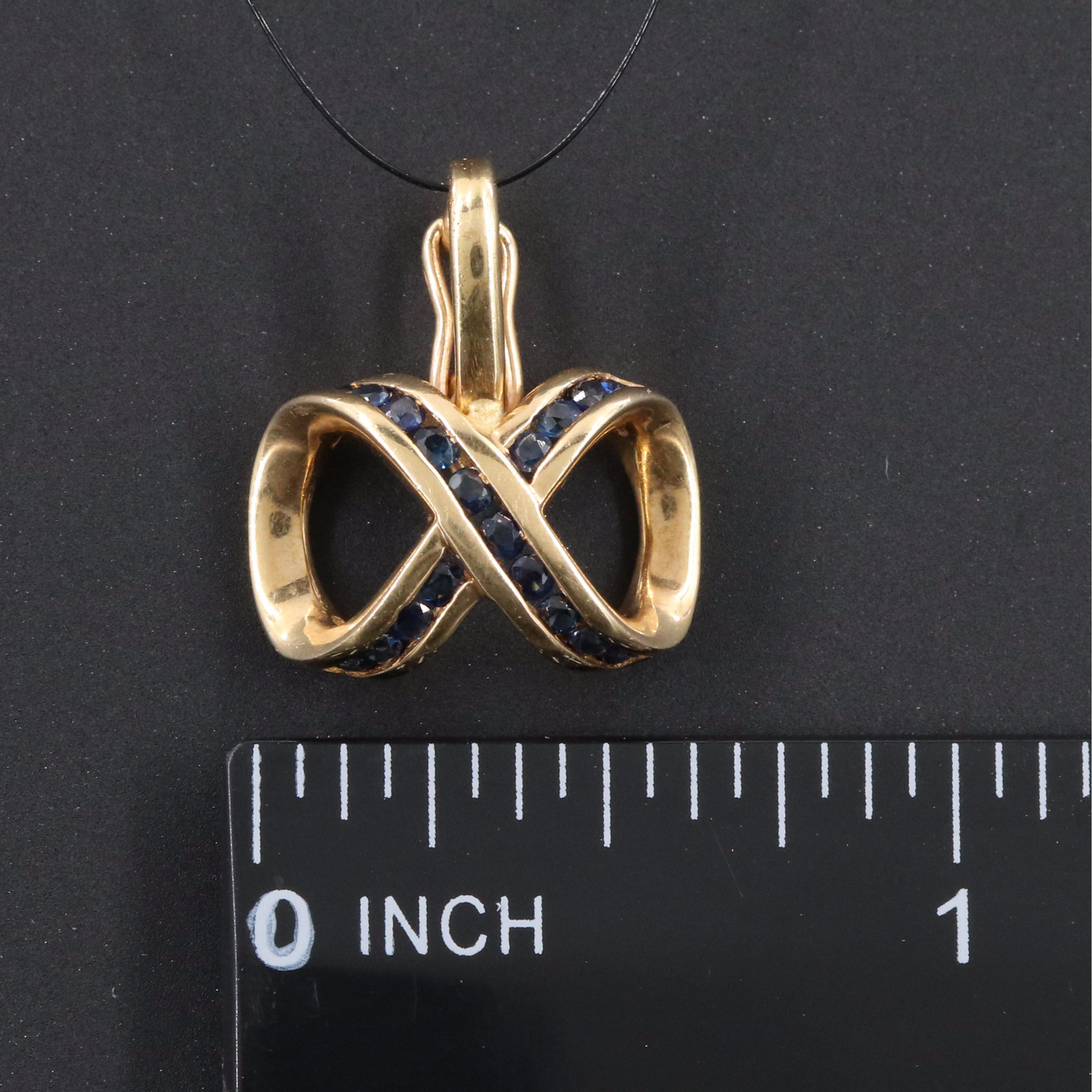 14K Sapphire Infinity Pendant Enhancer