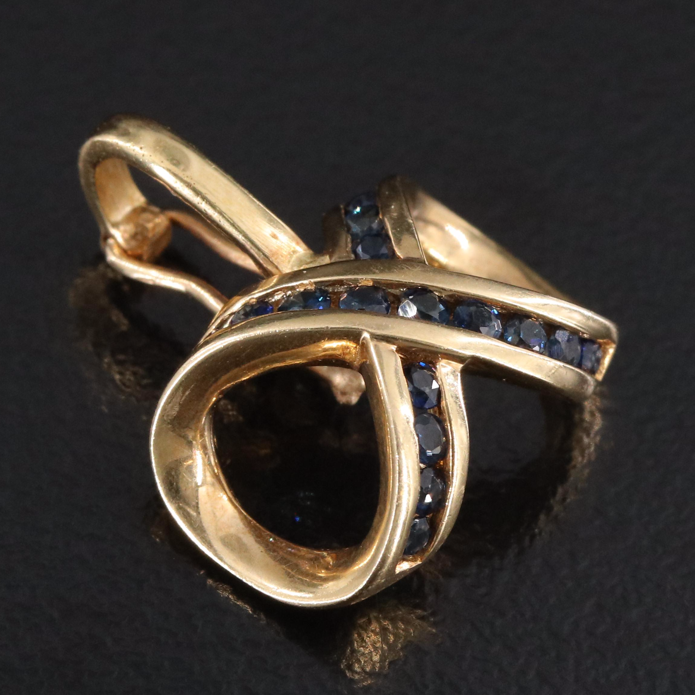 14K Sapphire Infinity Pendant Enhancer