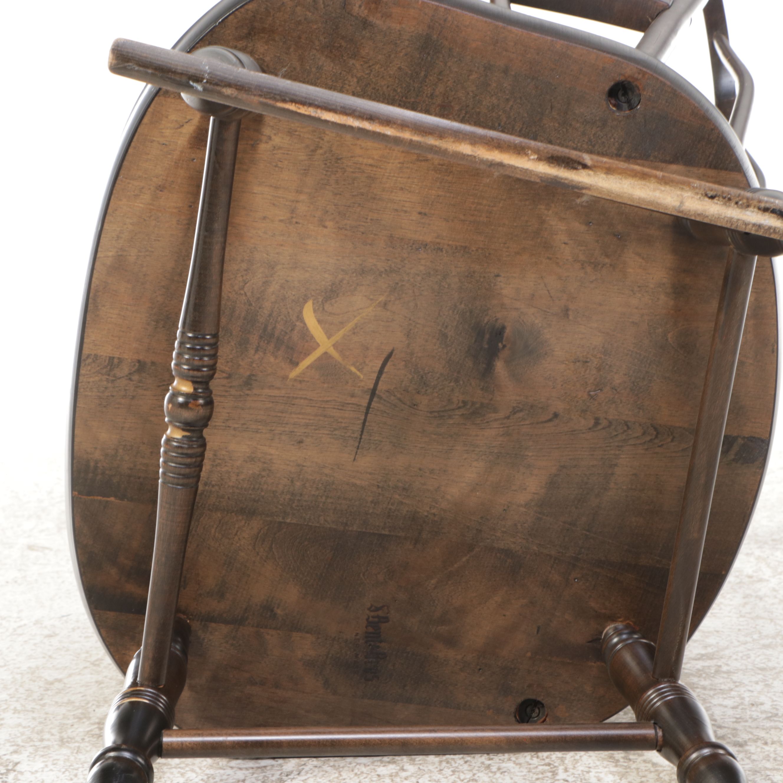 Hitchcock Style Ebonized Wood Rocking Chair