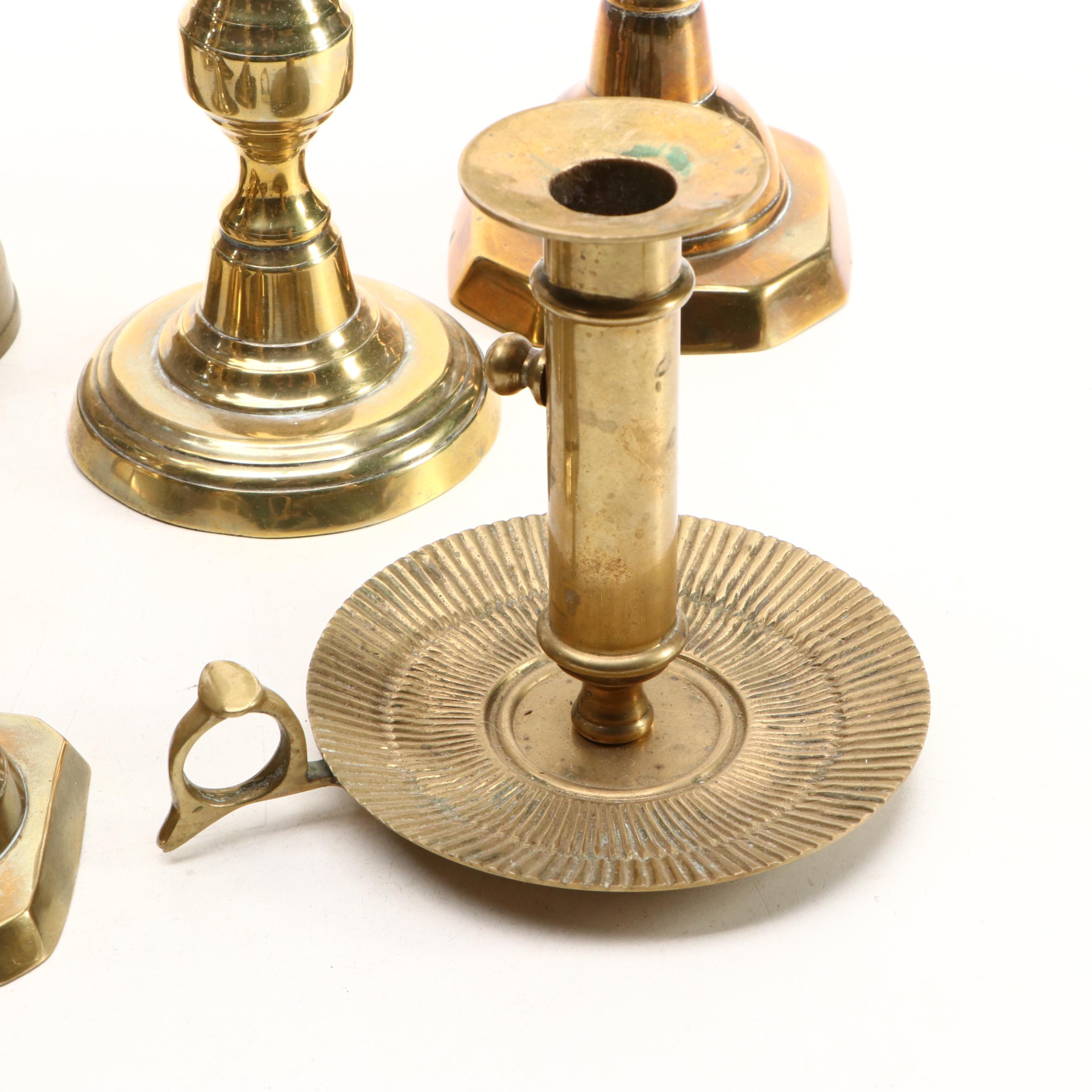 Regency Style Brass Beehive Candlesticks, Dutch Baroque Wall Sconce and More