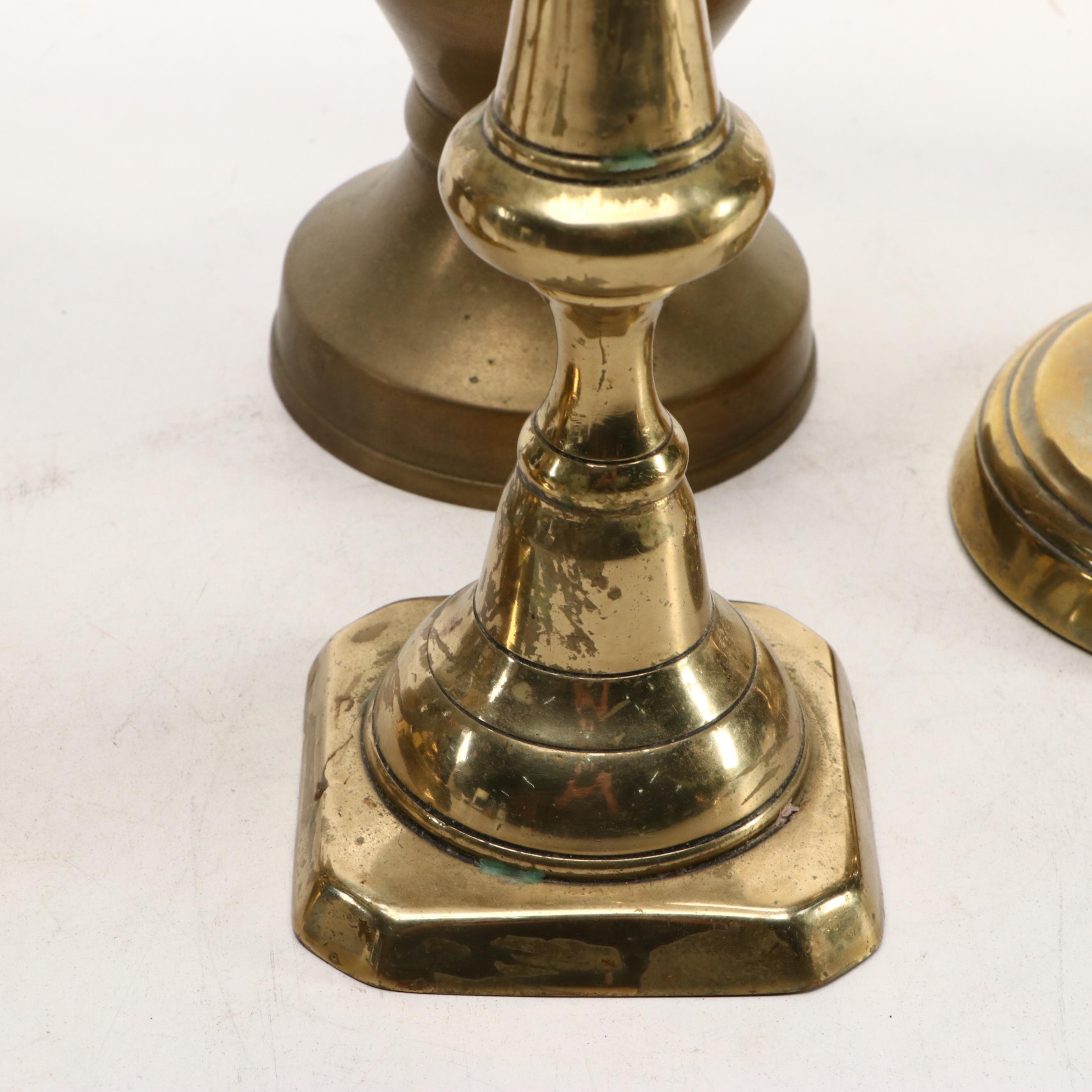 Regency Style Brass Beehive Candlesticks, Dutch Baroque Wall Sconce and More