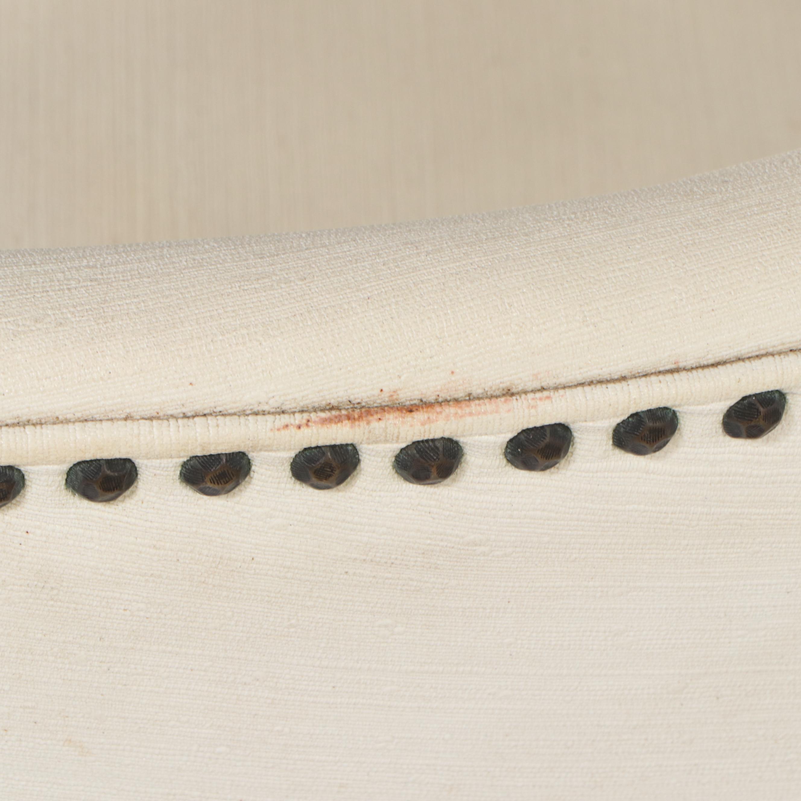 Napoleon III Style Upholstered Tufted Backed Armchair with Nailhead Trim