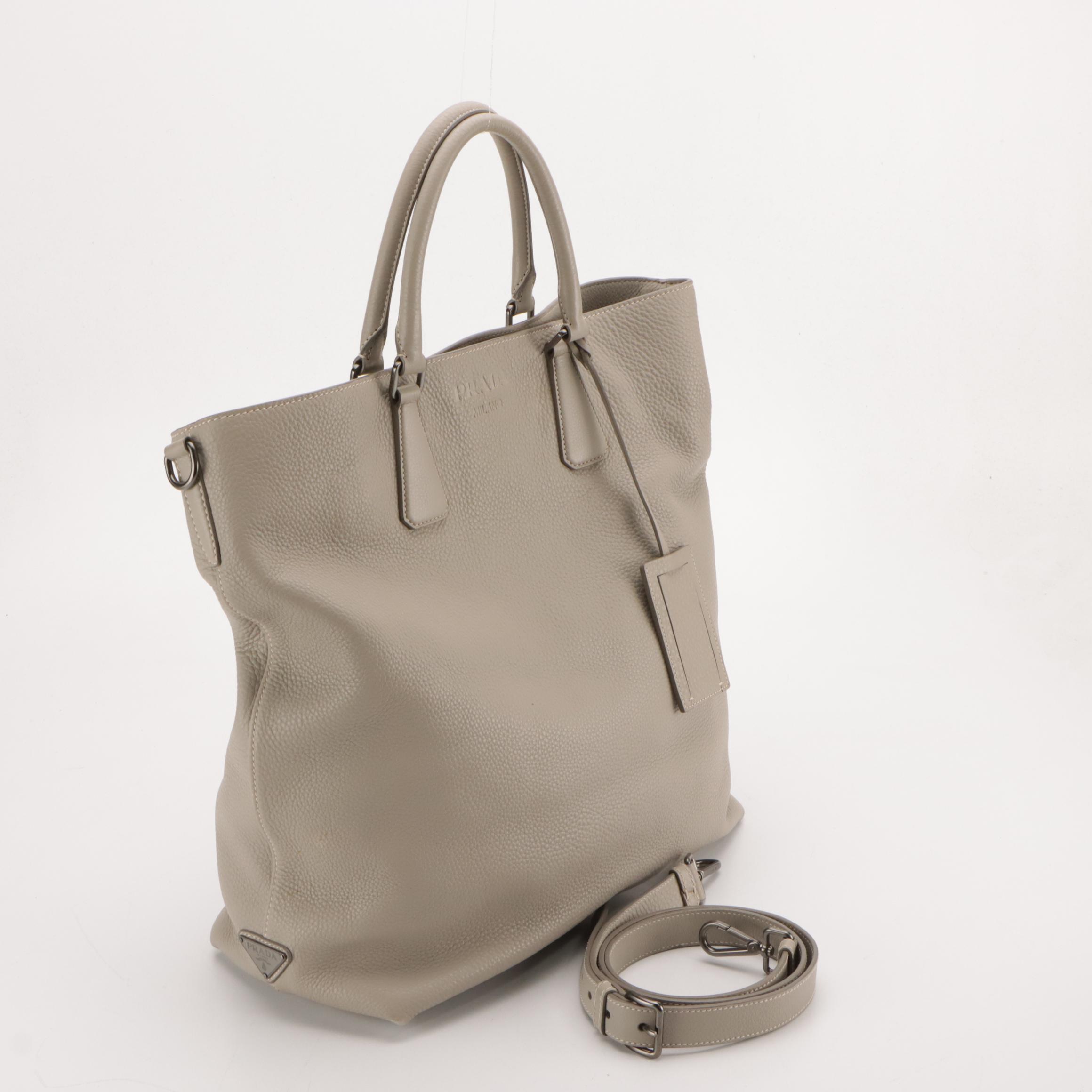 Prada Vitello Daino Leather Large Two-Way Tote Bag