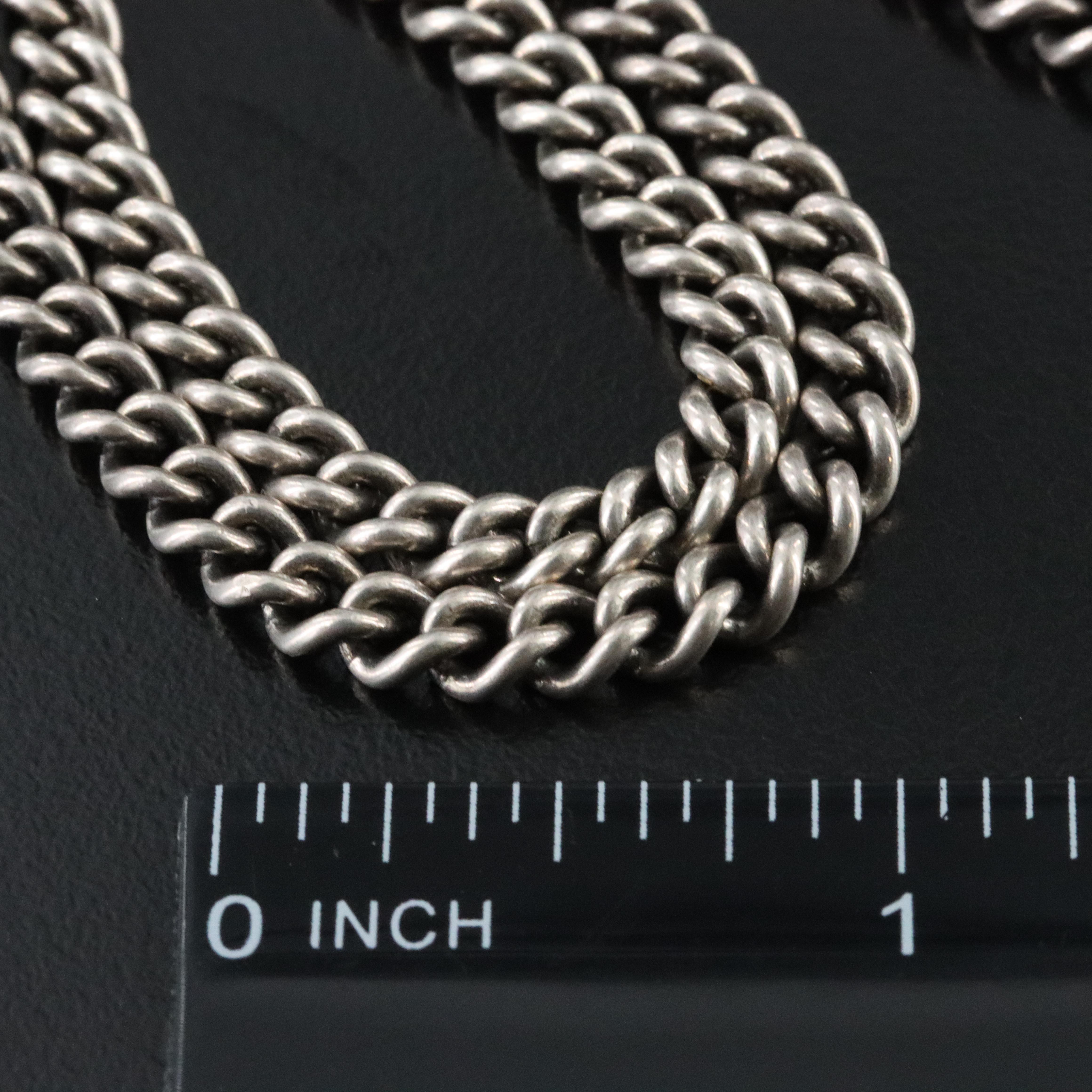 Sheryl Lowe Sterling Double Strand Curb Chain Necklace