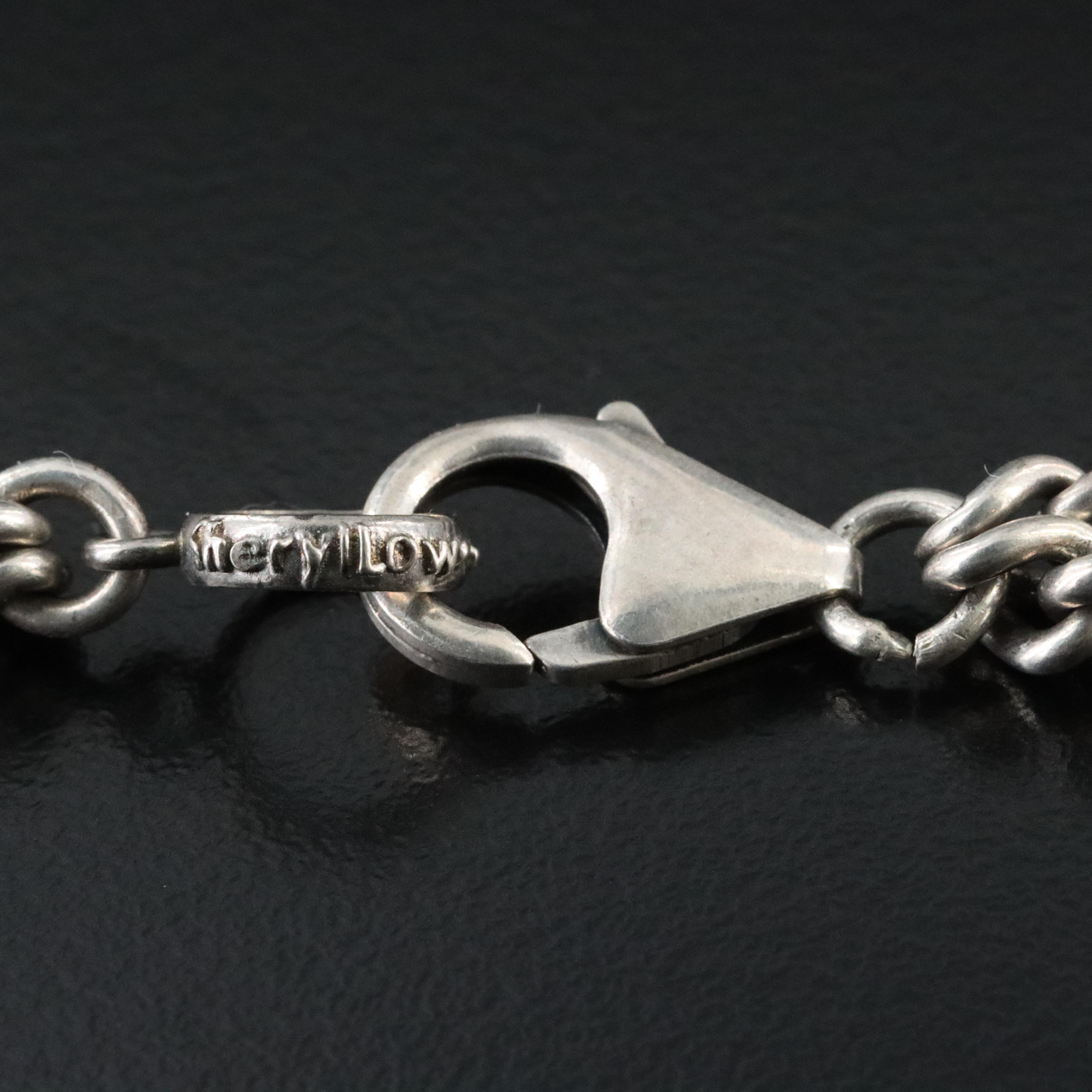 Sheryl Lowe Sterling Double Strand Curb Chain Necklace