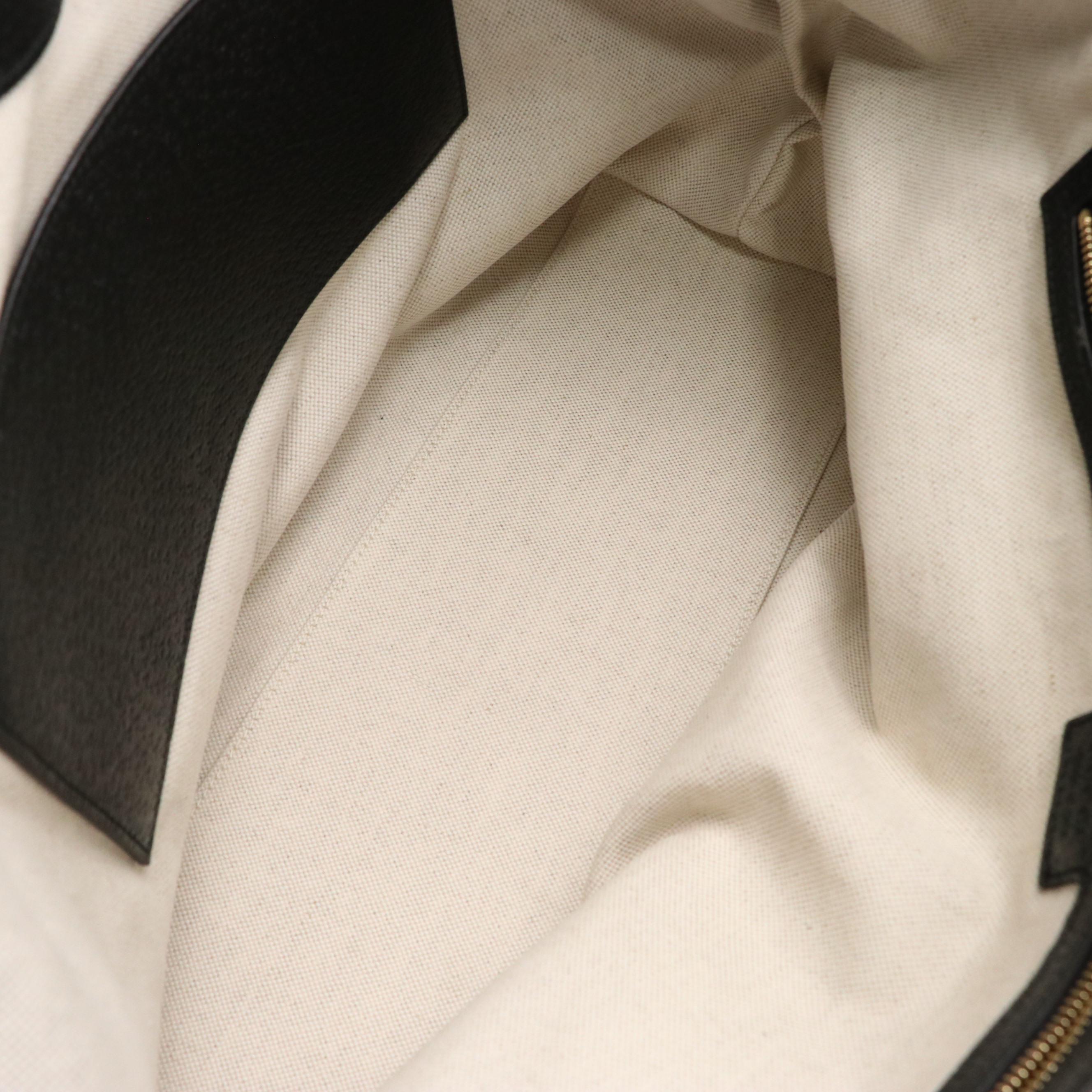 Gucci Ophidia Medium Tote in Black GG Denim Canvas and Leather Trim