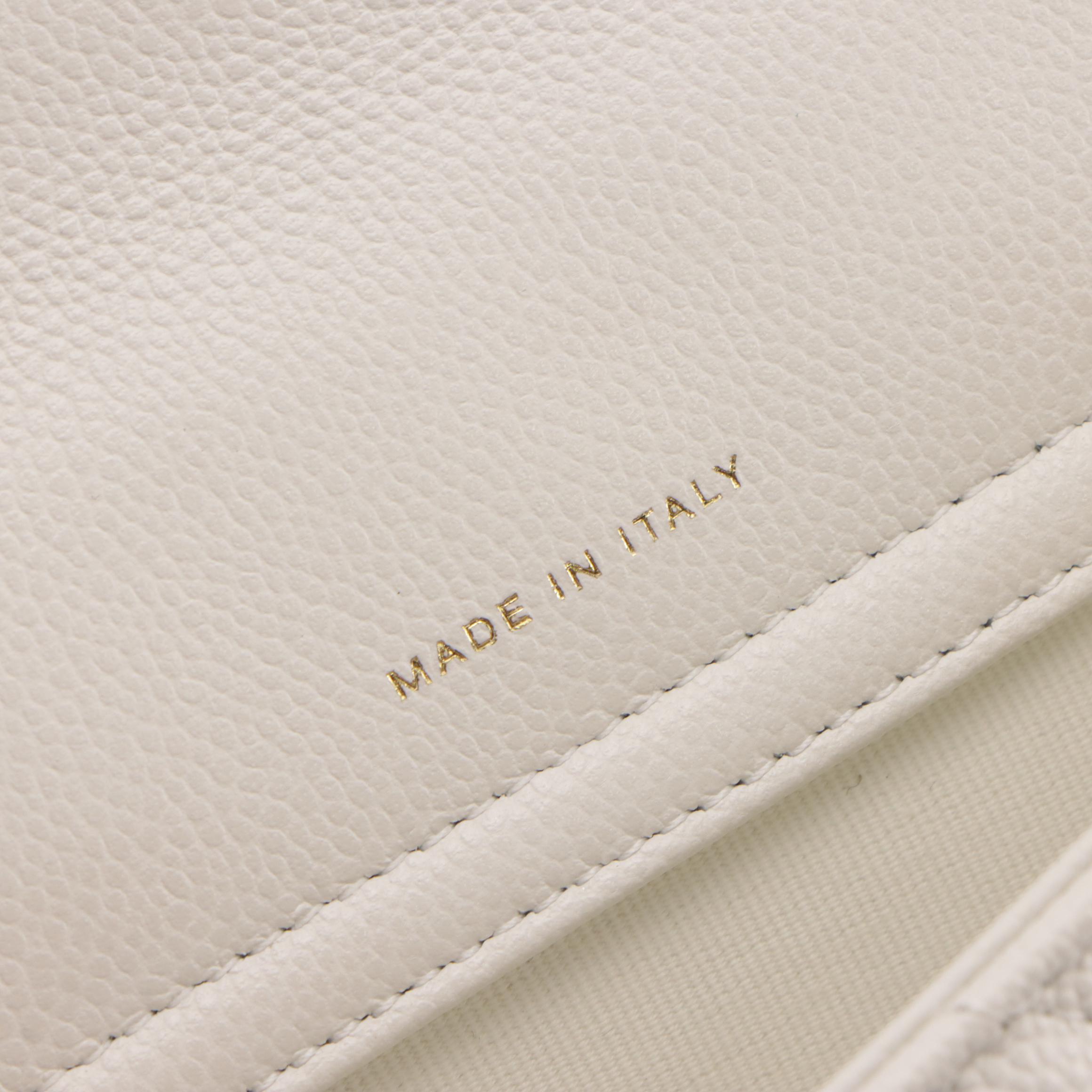 Chanel Flap Phone Case Wallet in Quilted White Caviar Leather with Box