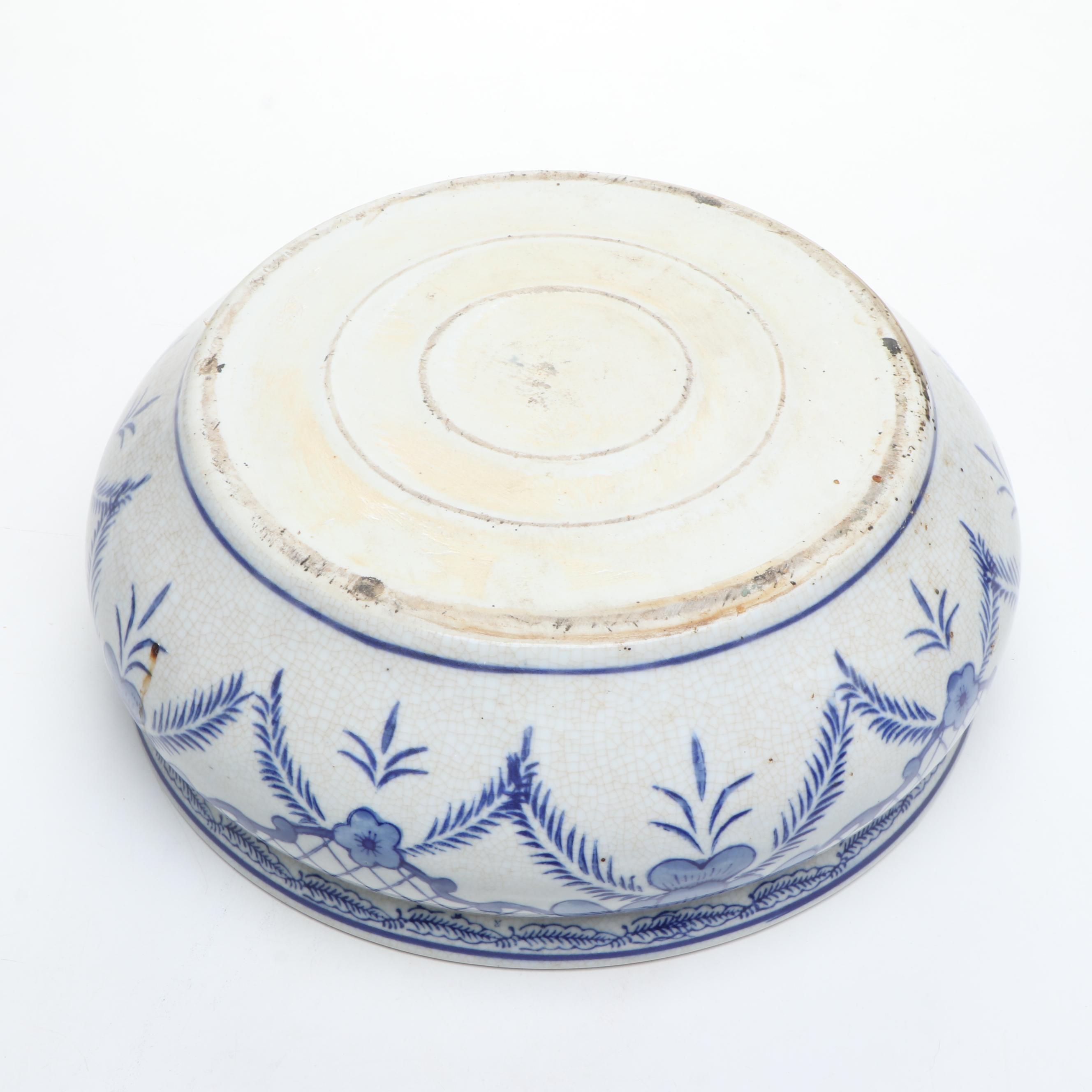Porcelain Blue & White Chinoiserie Shallow Planter