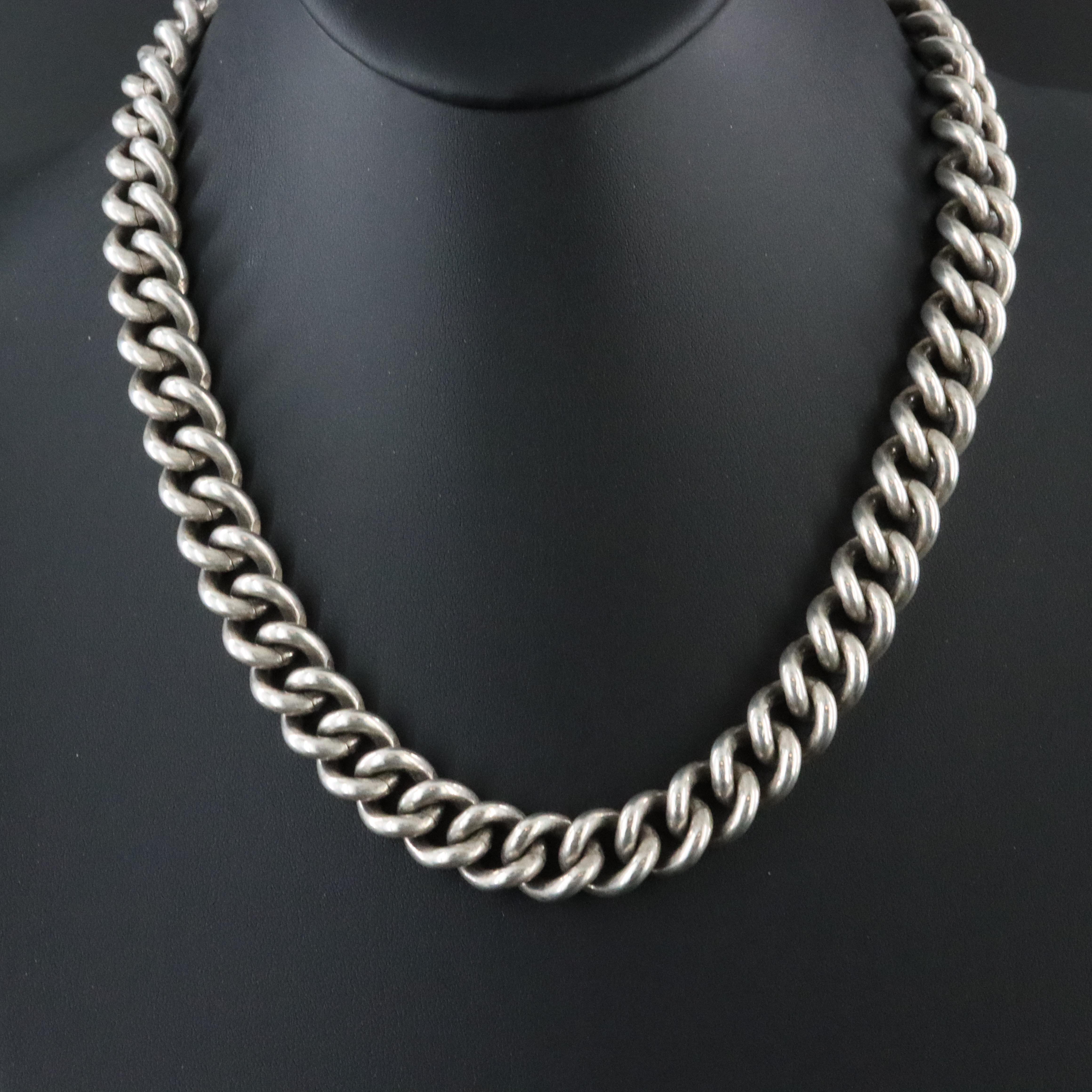 Sheryl Lowe Sterling Curb Chain Necklace