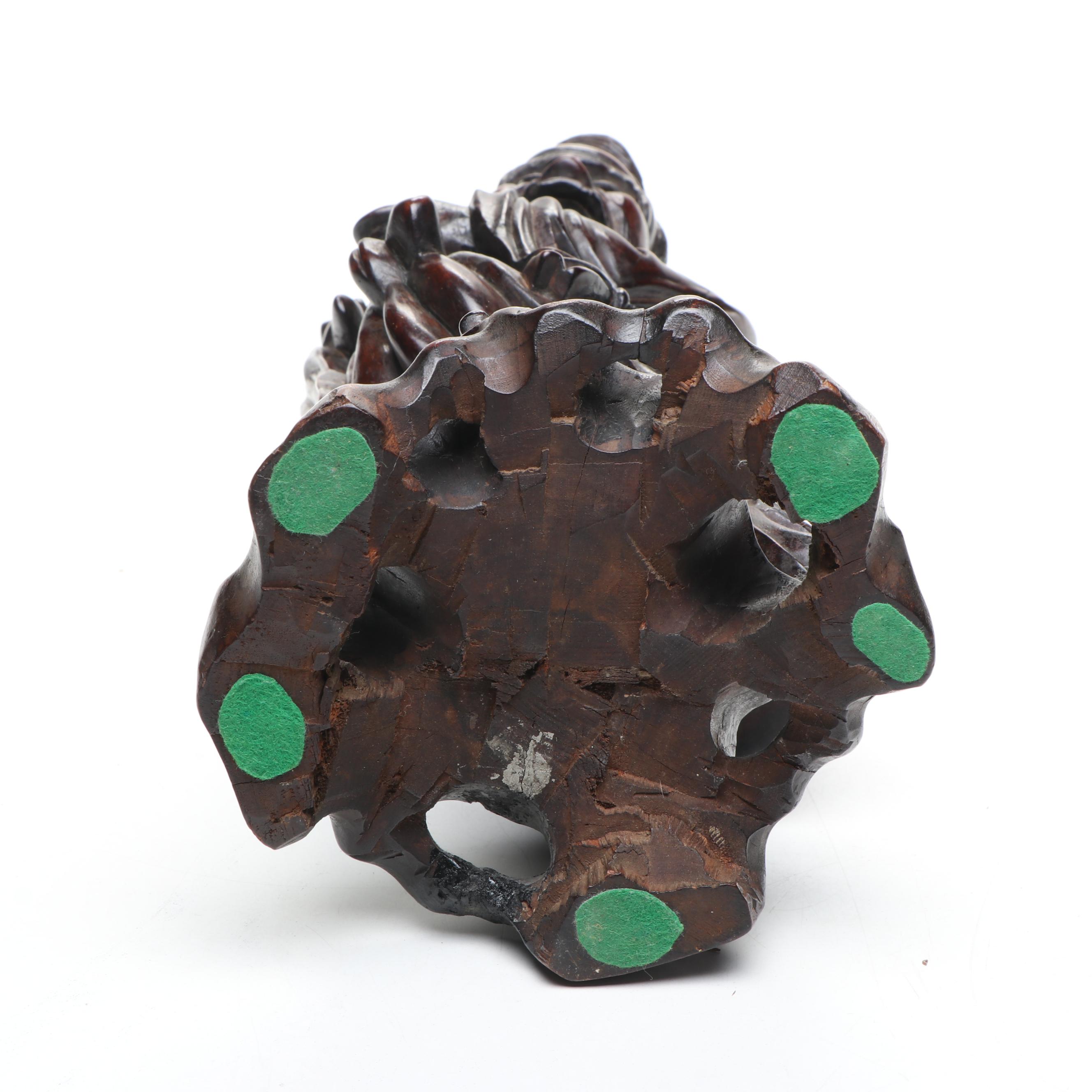 Chinese Carved Rosewood Figure, Likely God of Longevity Shoulao