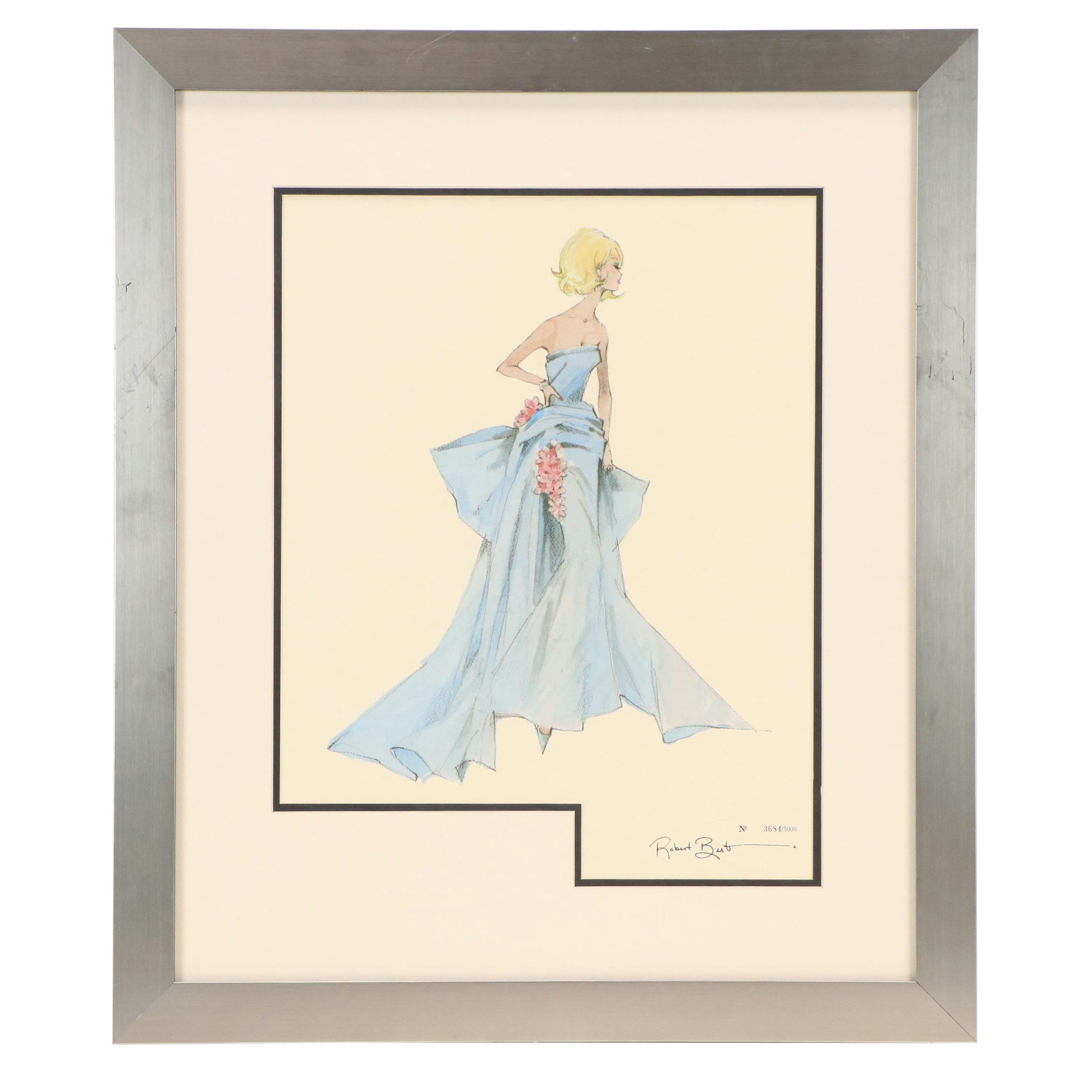 After Robert Best Offset Lithograph "Barbie in Blue Ballgown," Circa 2000