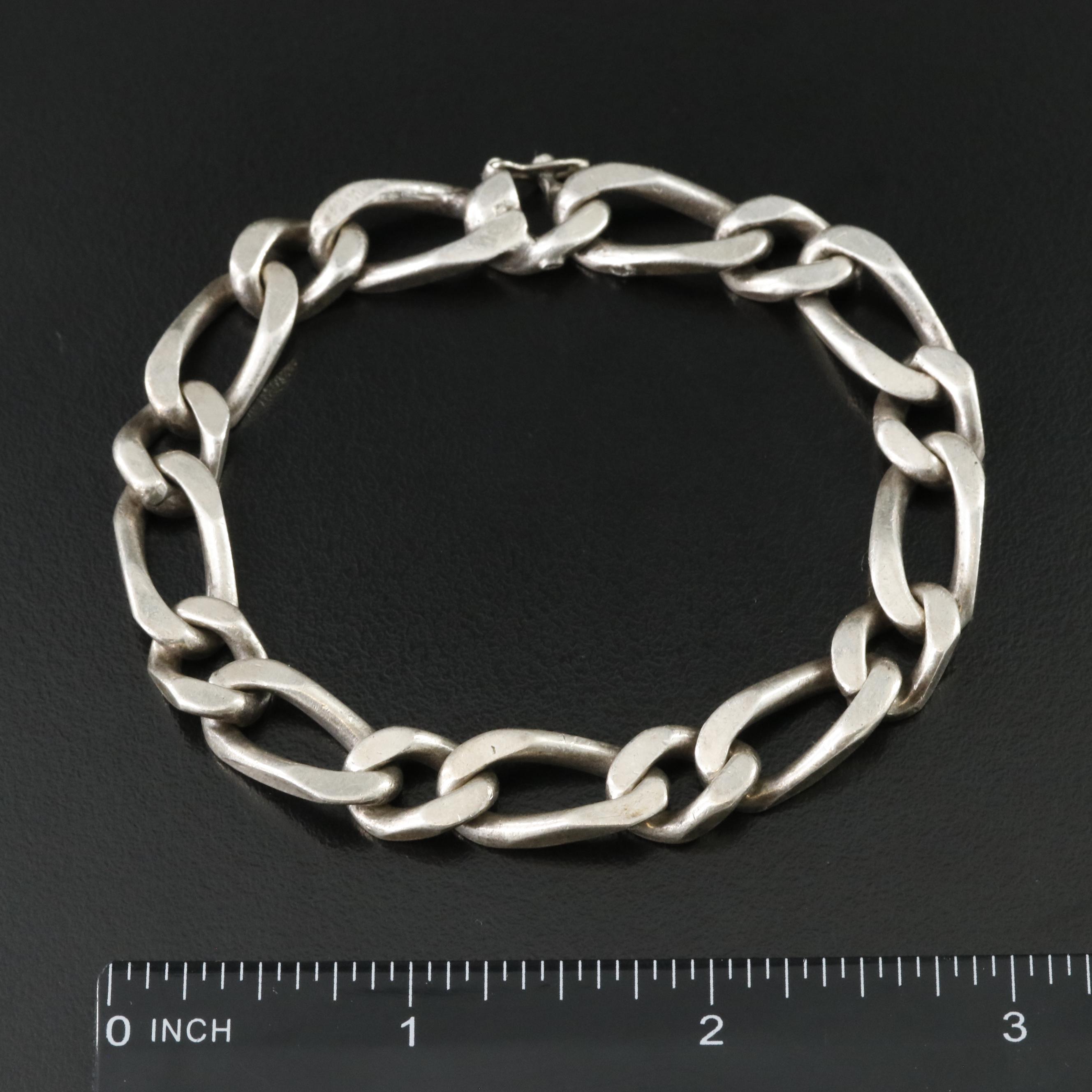 Sterling Figaro Chain Bracelet