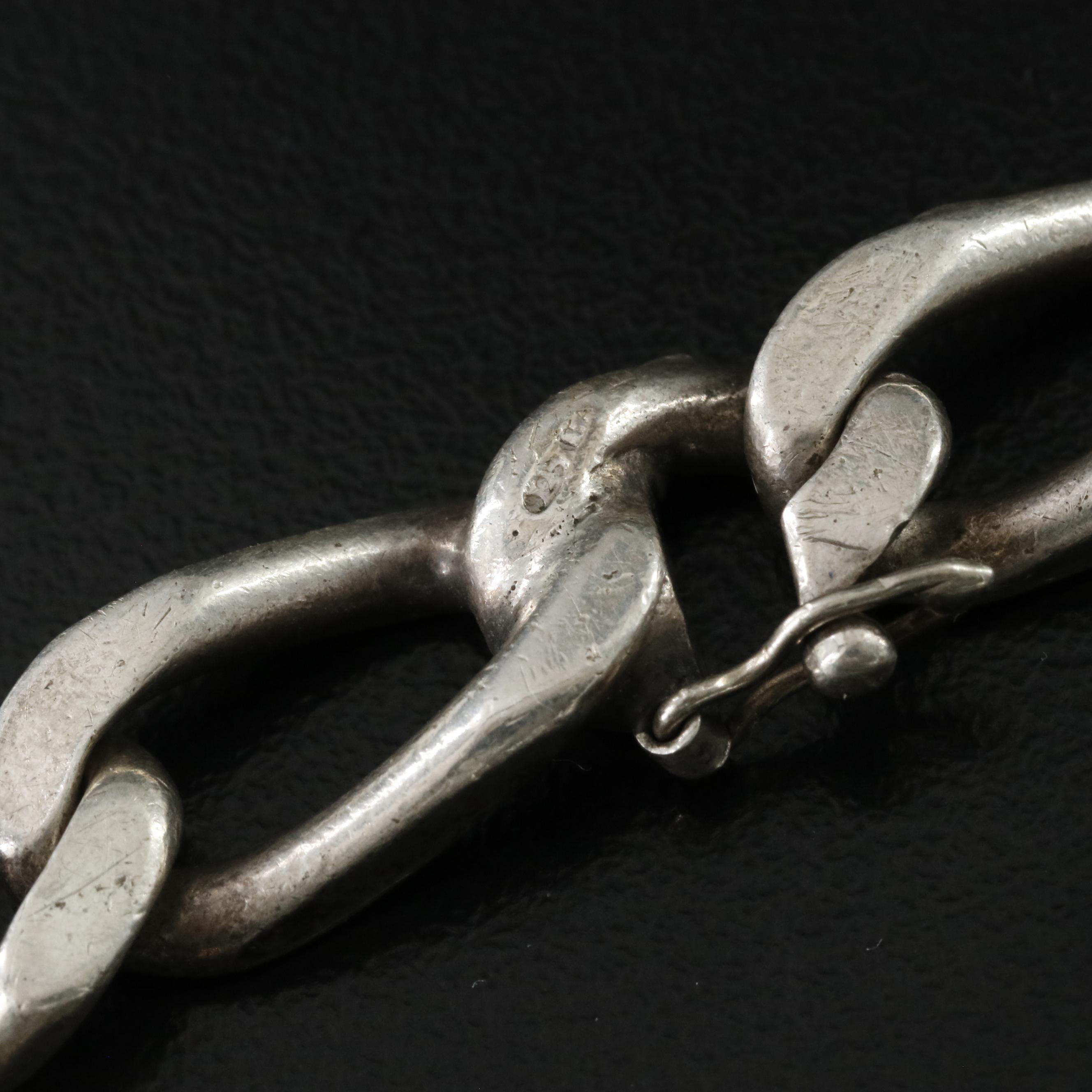 Sterling Figaro Chain Bracelet