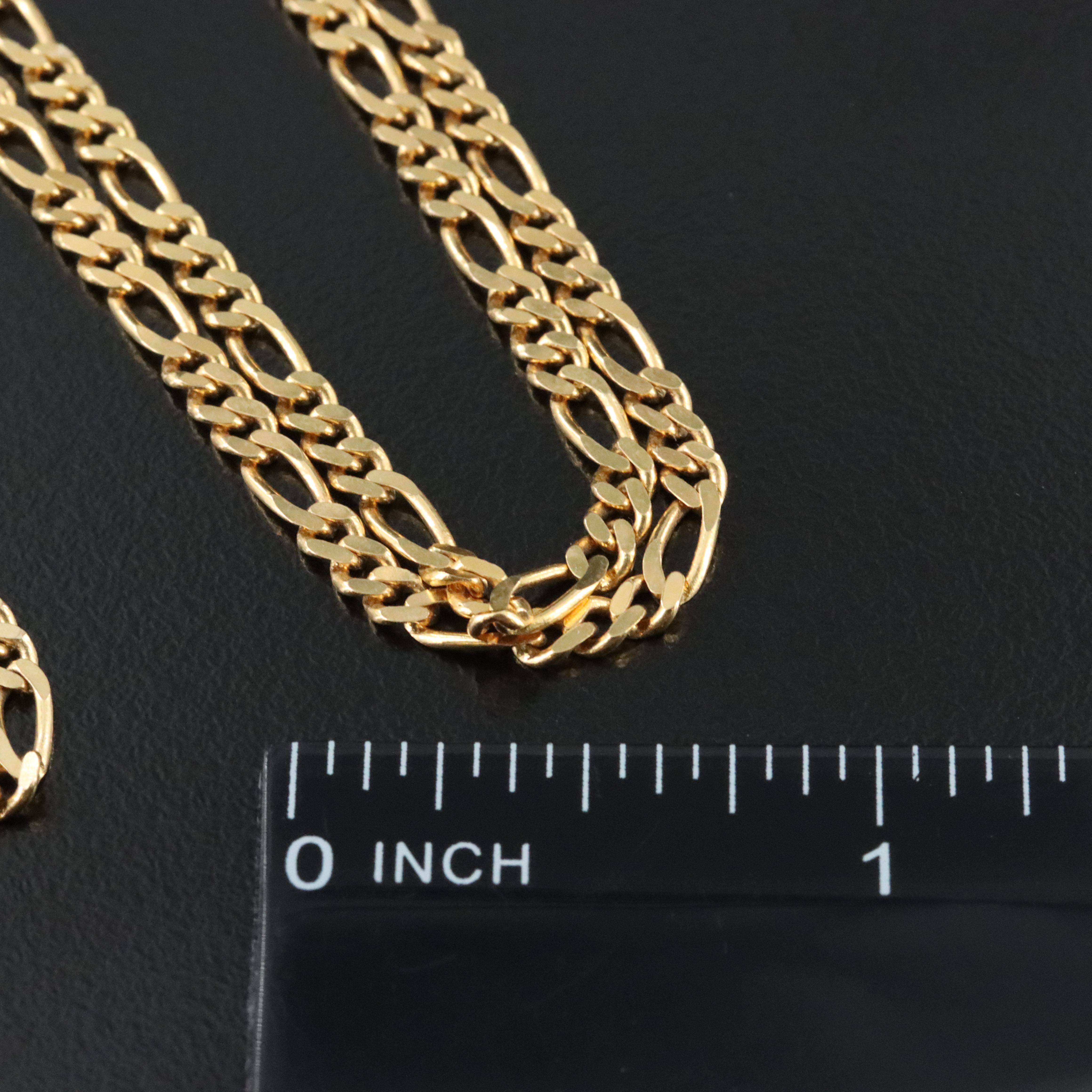 Italian 14K Figaro Chain Necklace