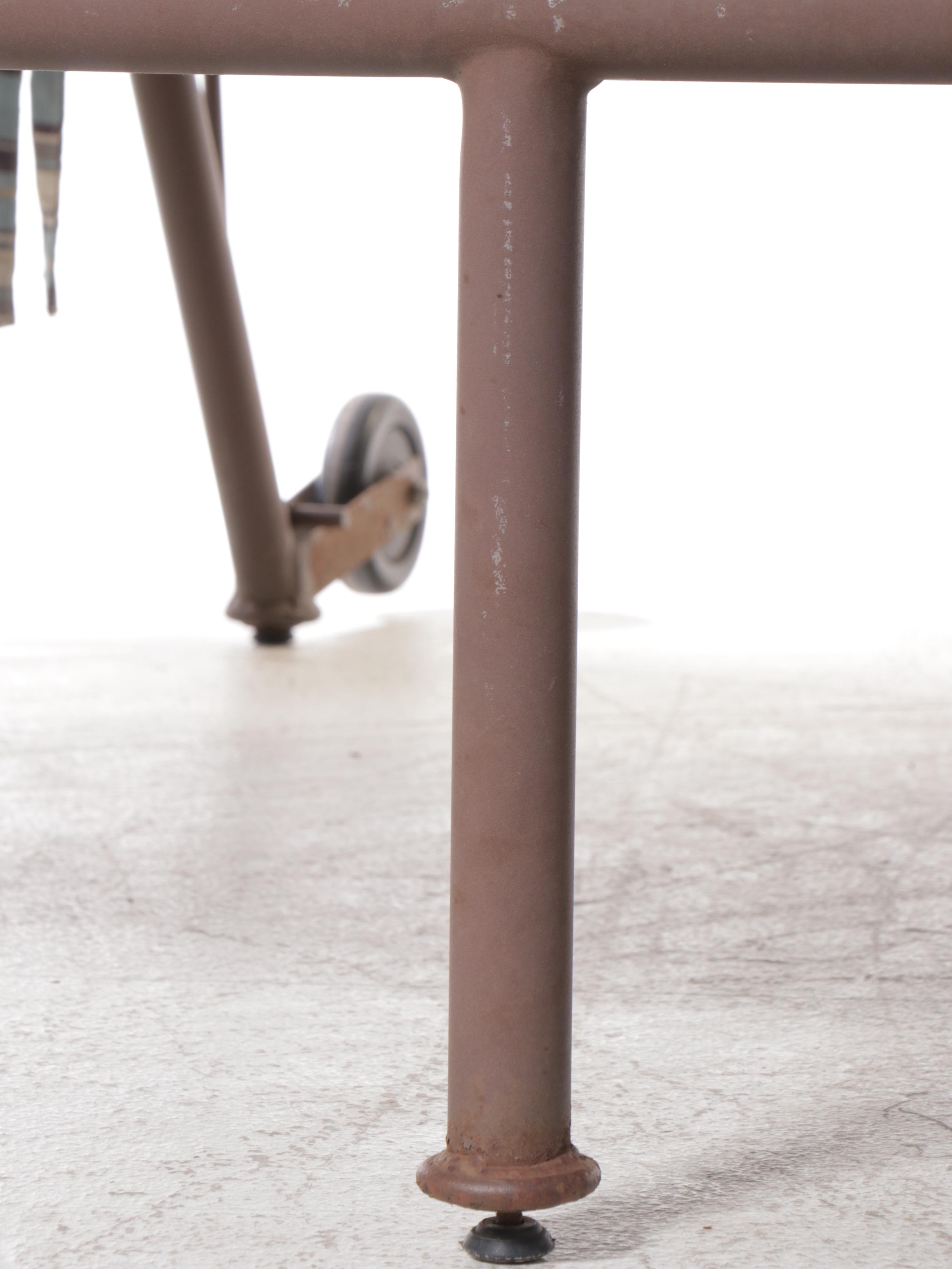 Pair of Arizona Iron Frame Chaise Lounges with Fitted Sunbrella Cushions