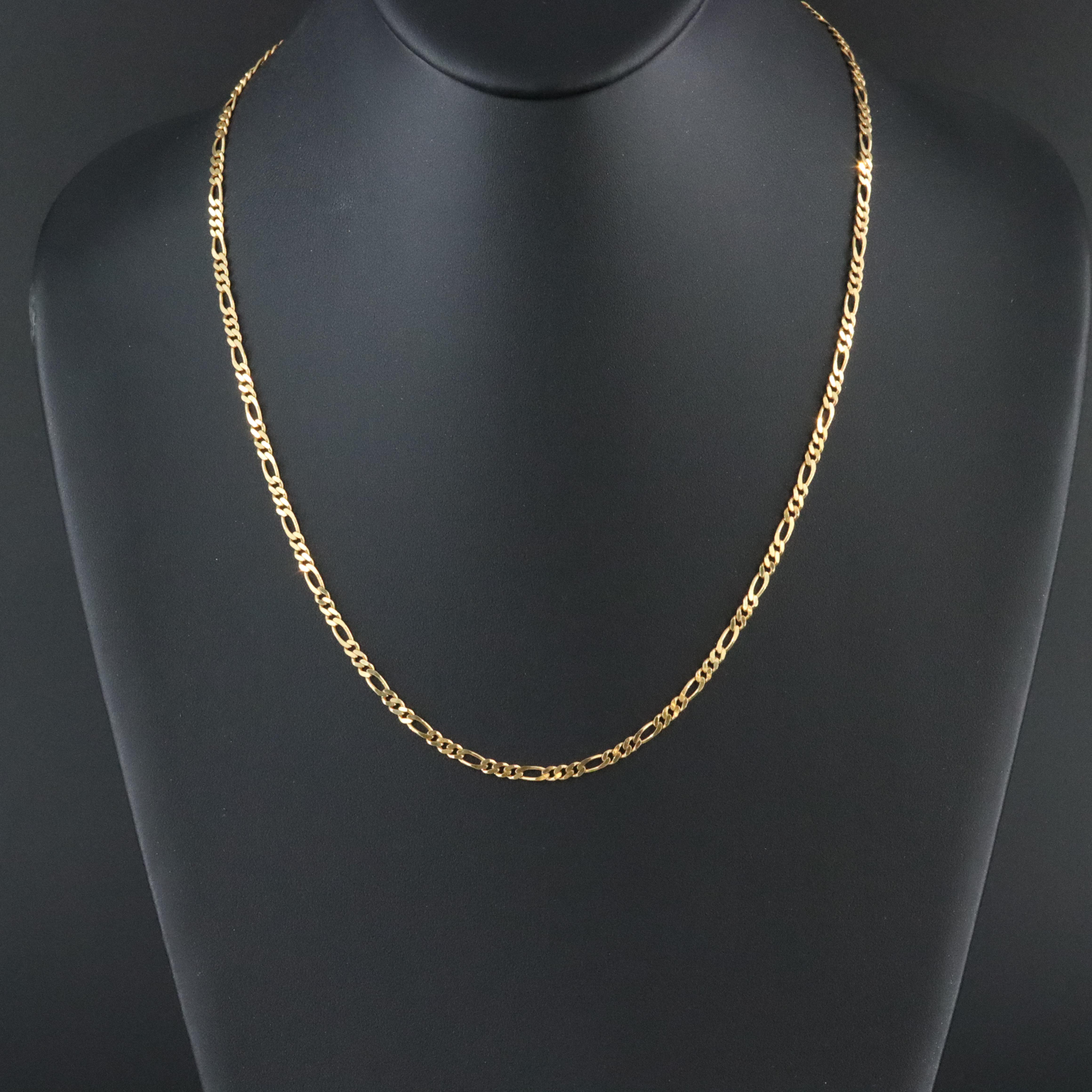 Italian 14K Figaro Chain Necklace