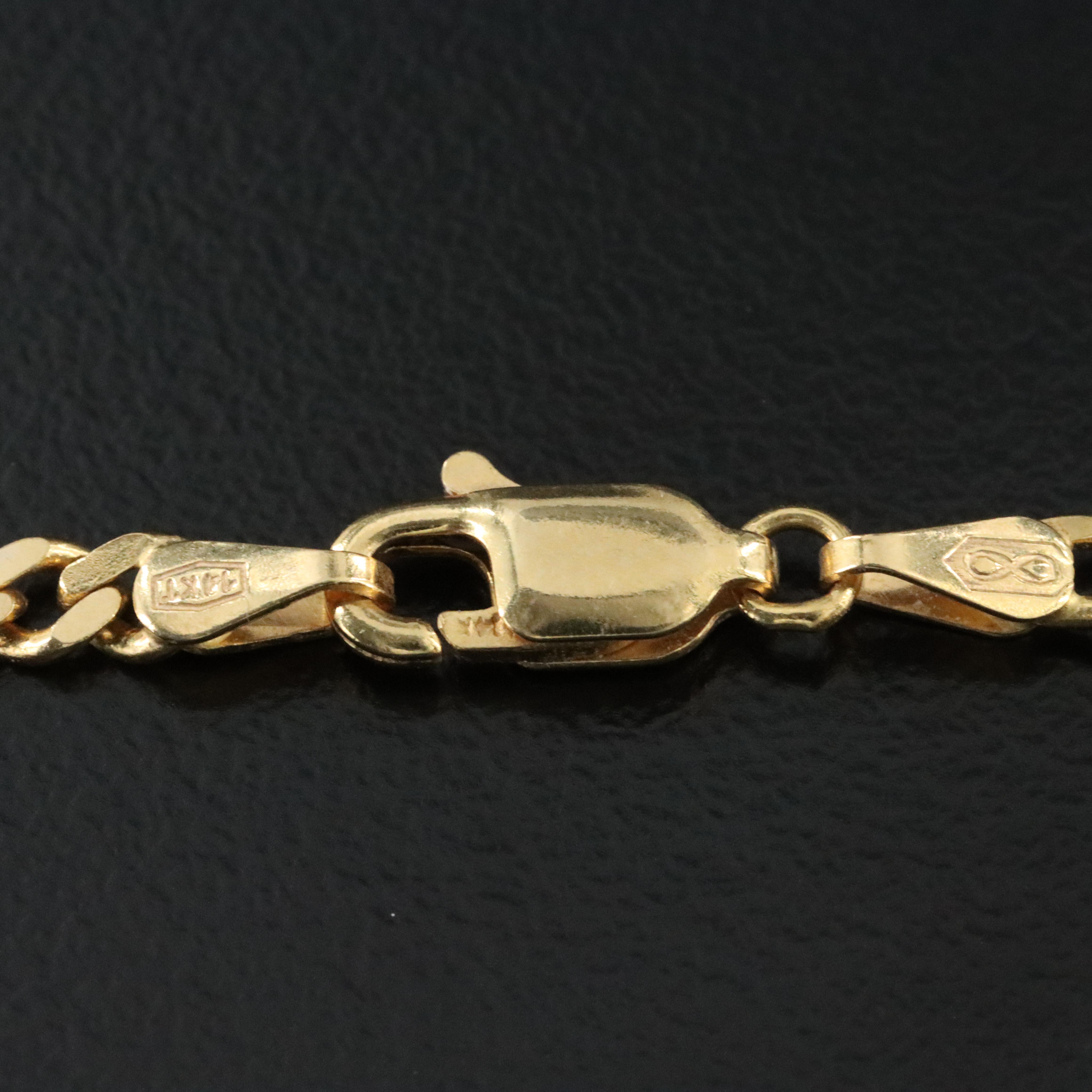Italian 14K Figaro Chain Necklace