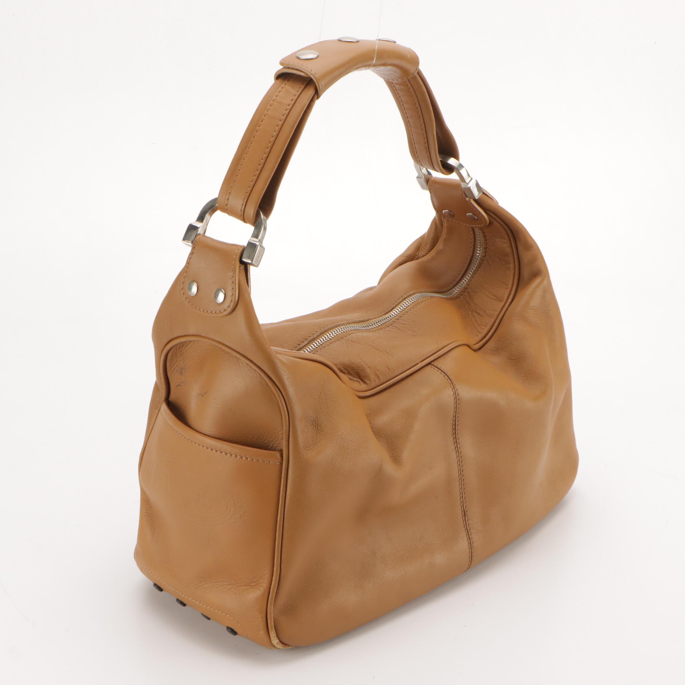 Tod's Hobo Shoulder Bag in Tan Leather