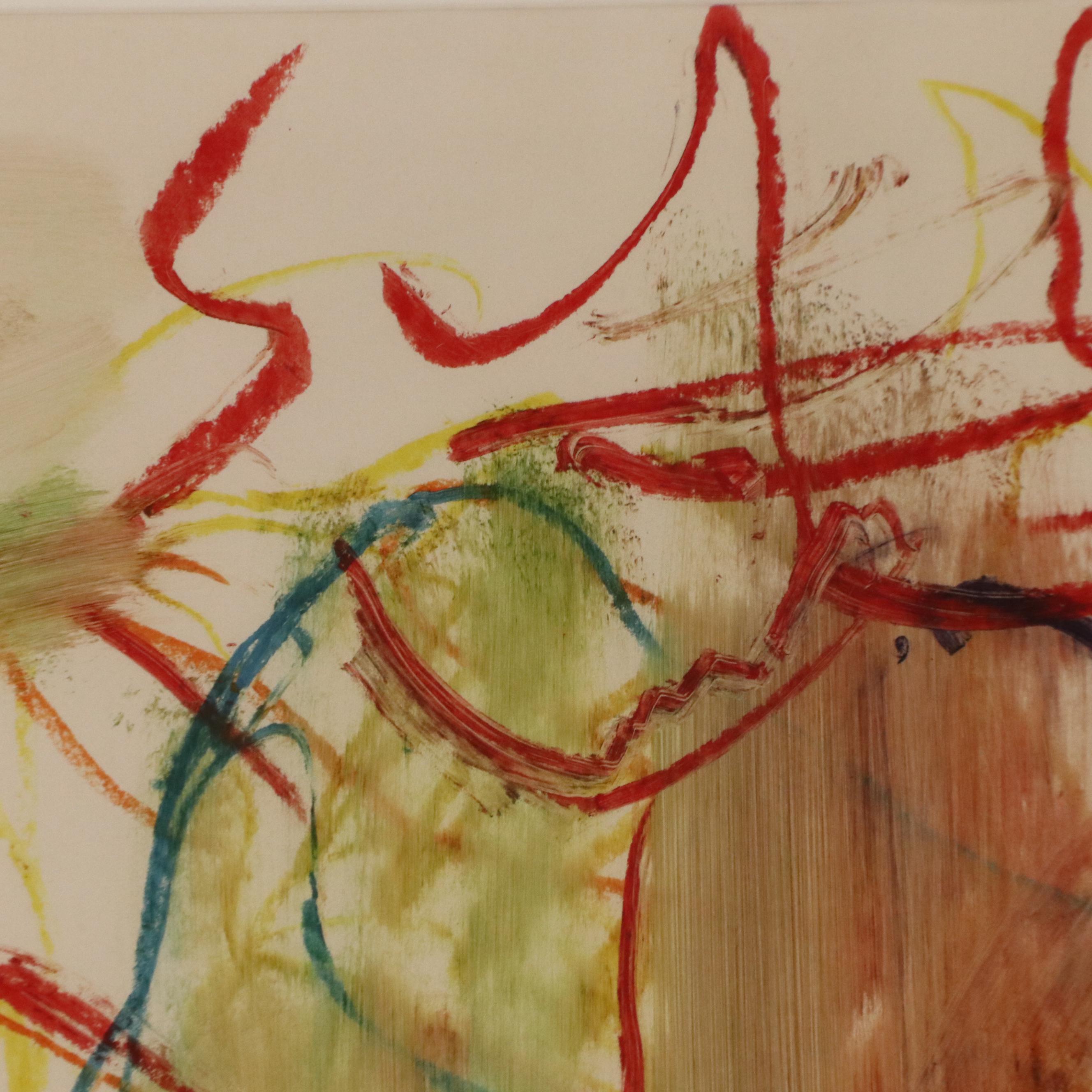 Jack Meanwell Expressionist Drawing "Figure #3," Late 20th Century