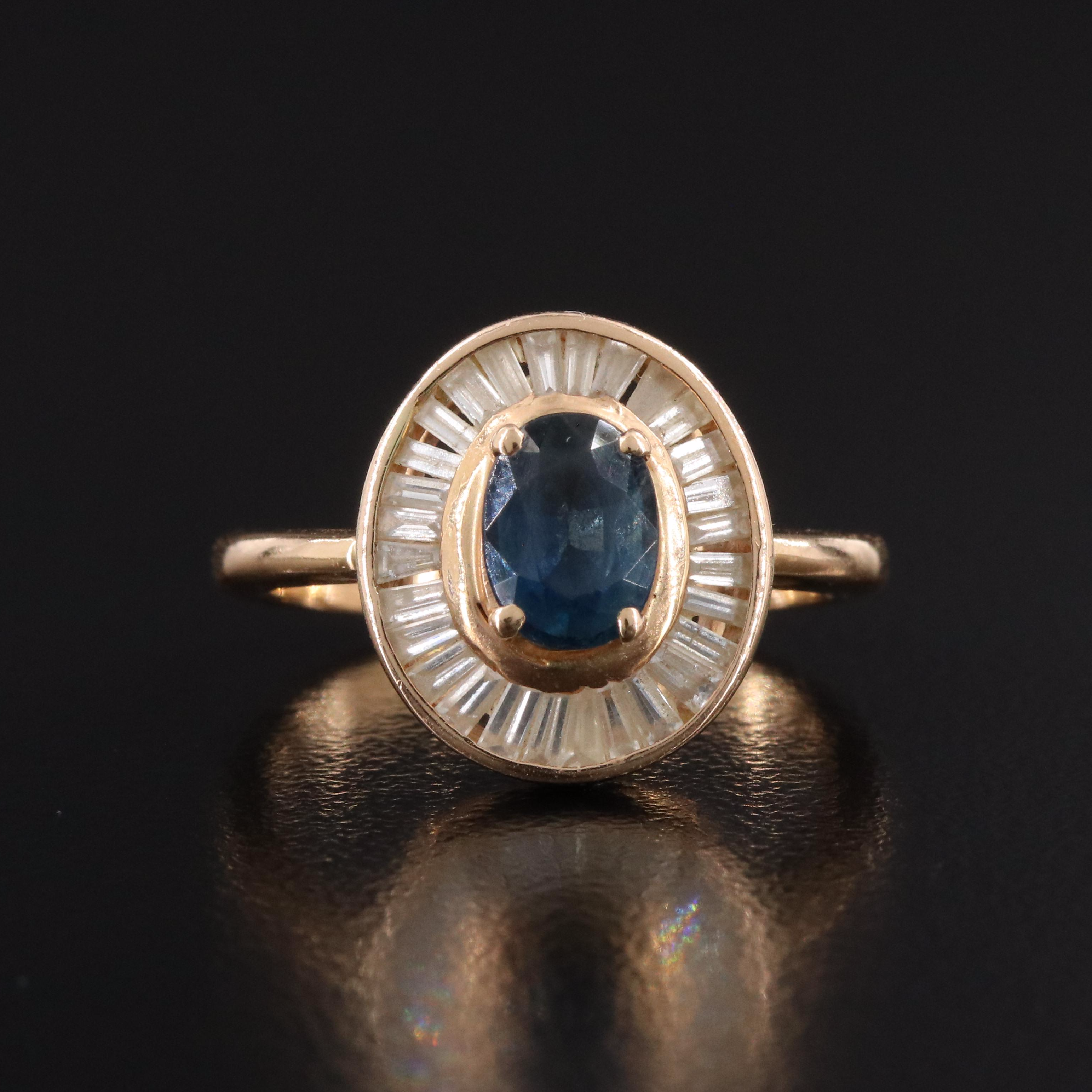 18K 1.01 CT Sapphire and Diamond Ballerina Ring