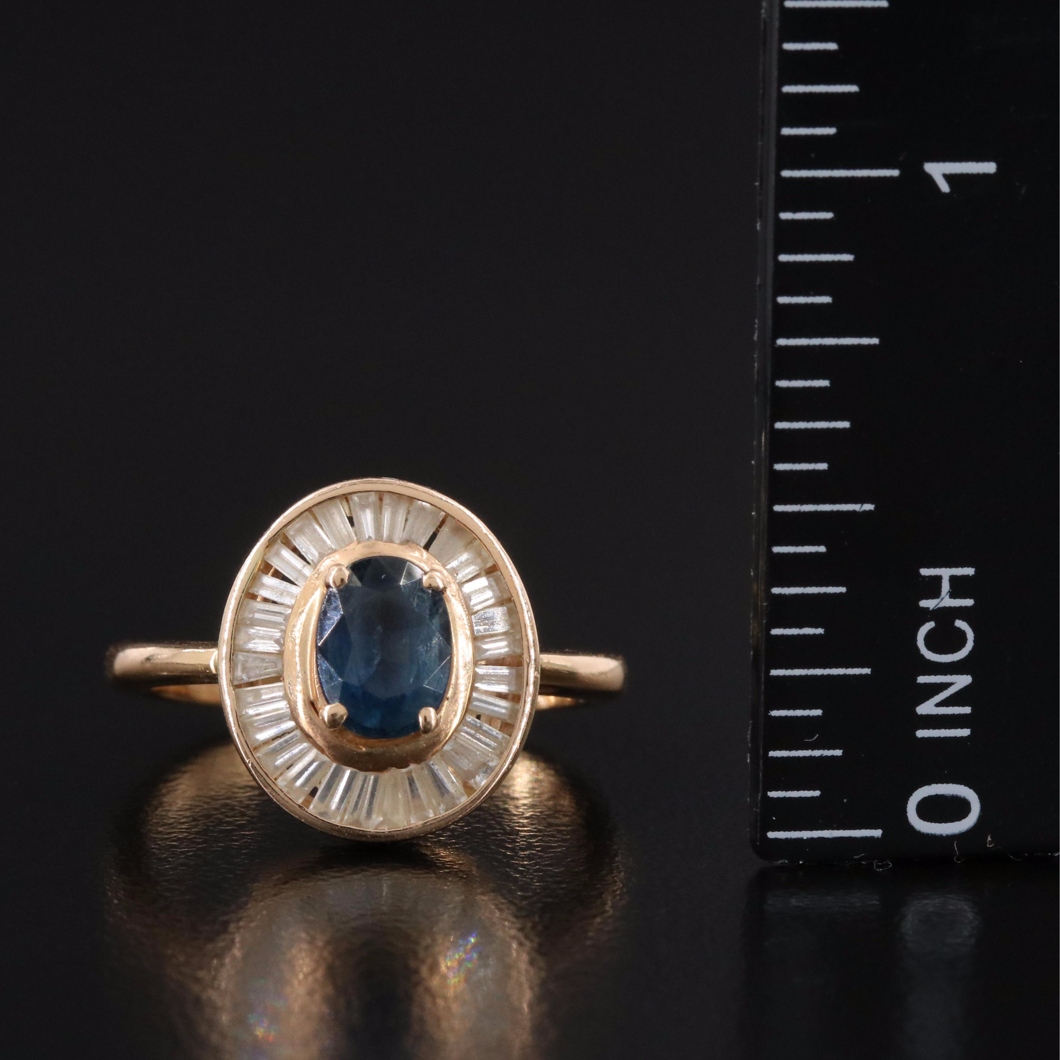 18K 1.01 CT Sapphire and Diamond Ballerina Ring