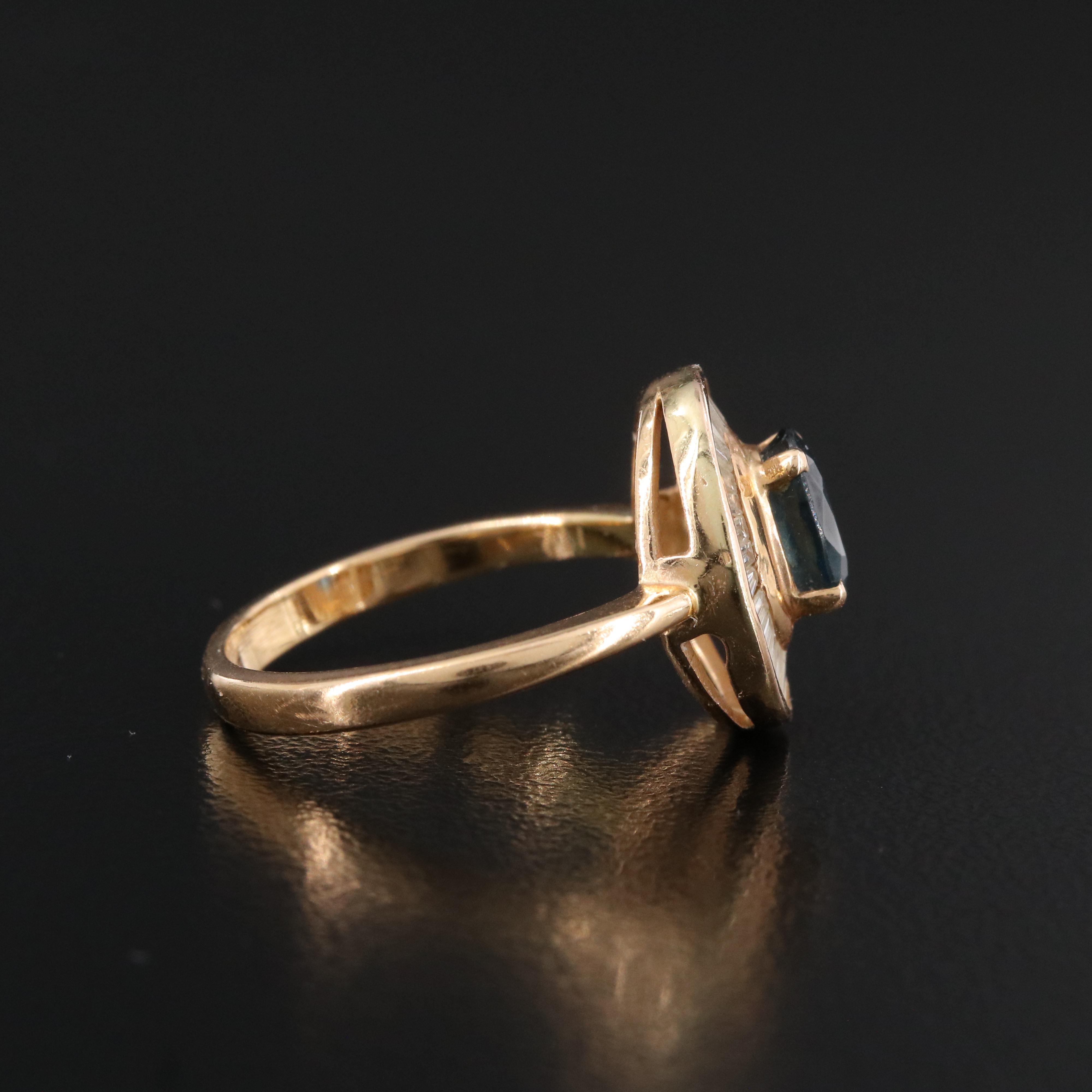 18K 1.01 CT Sapphire and Diamond Ballerina Ring