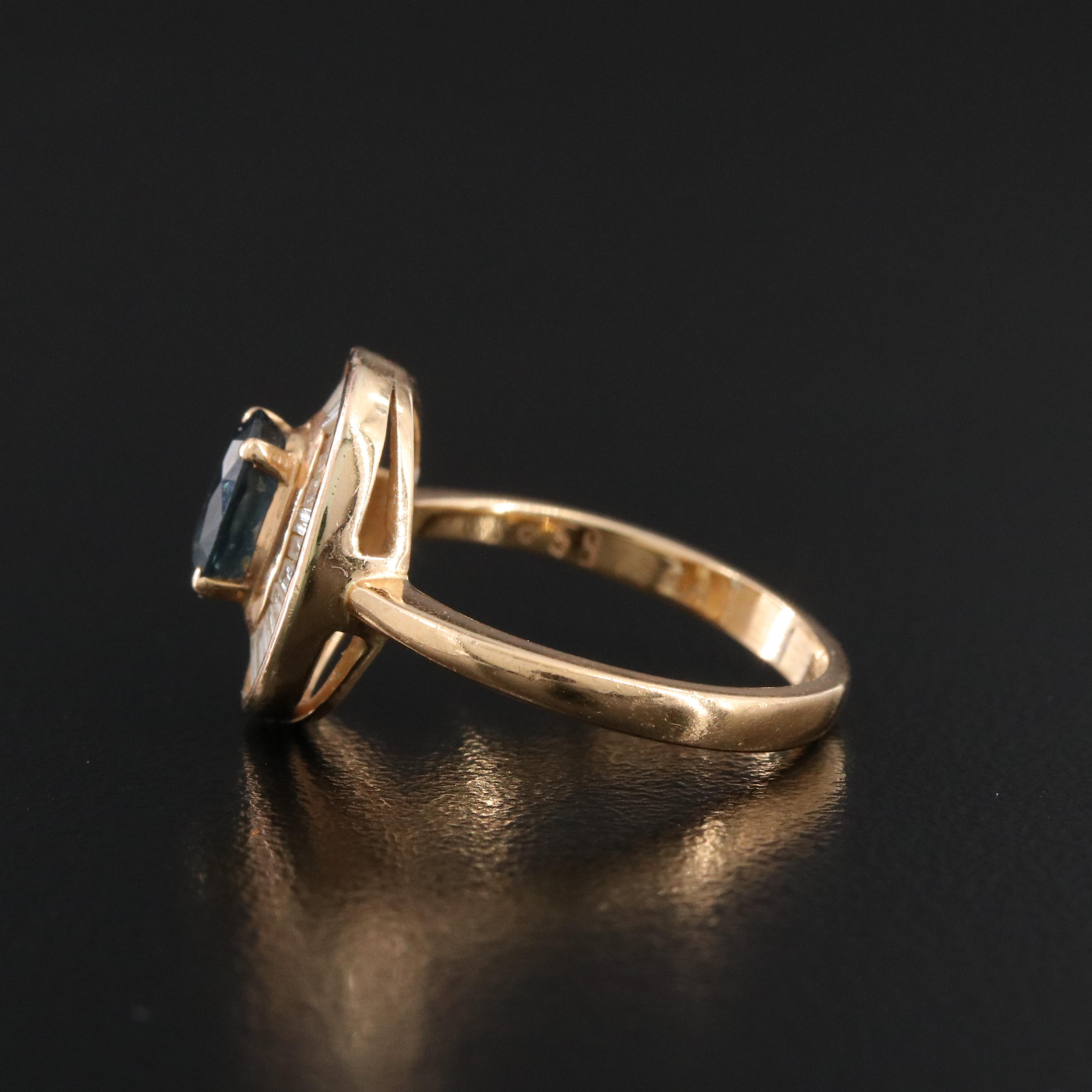 18K 1.01 CT Sapphire and Diamond Ballerina Ring