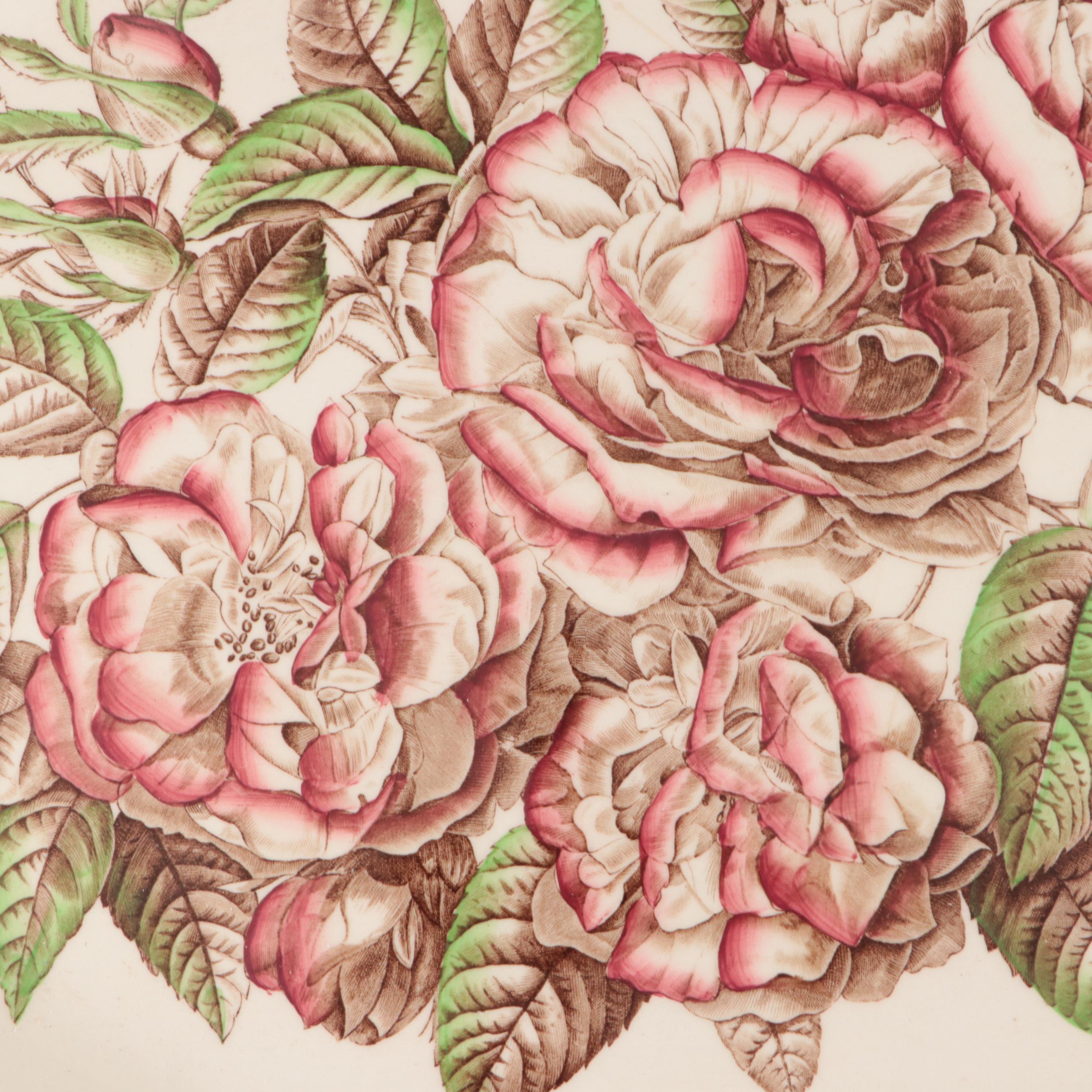 Johnson Brothers "Old Flower Prints" Rose Platter, 1941–1948