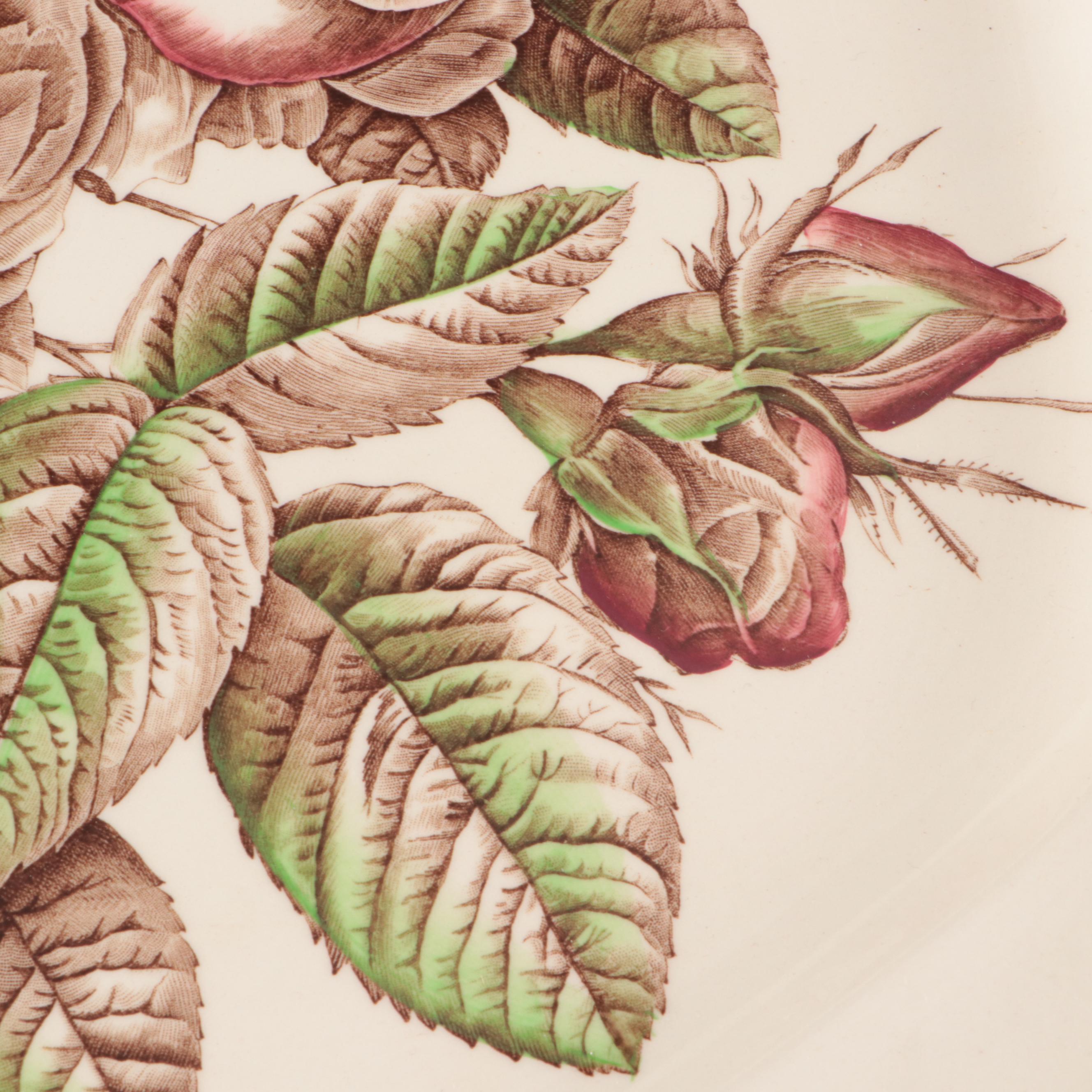 Johnson Brothers "Old Flower Prints" Rose Platter, 1941–1948