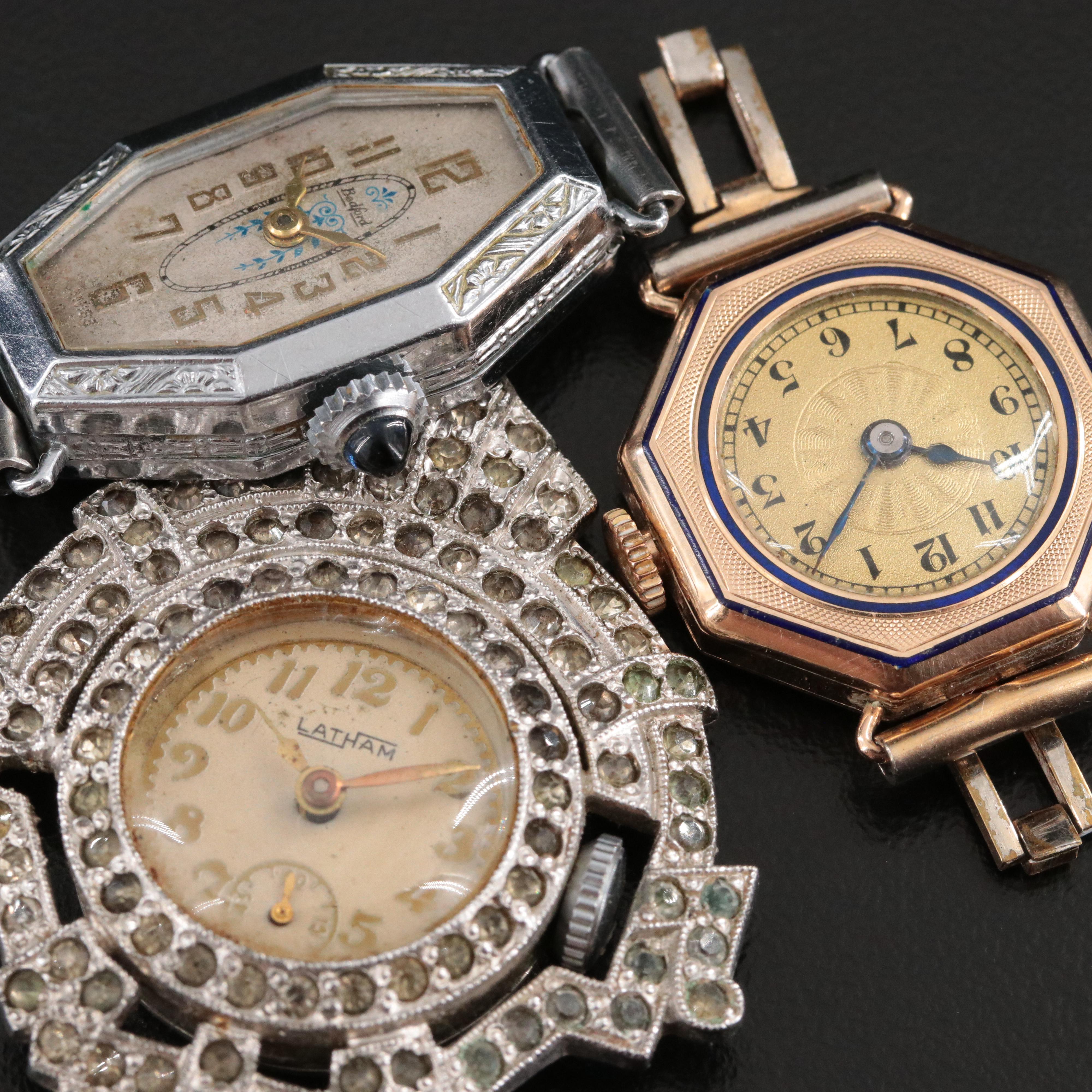 14K Jeannette Convertible Watch with Bedford Convertible and Latham Brooch Watch