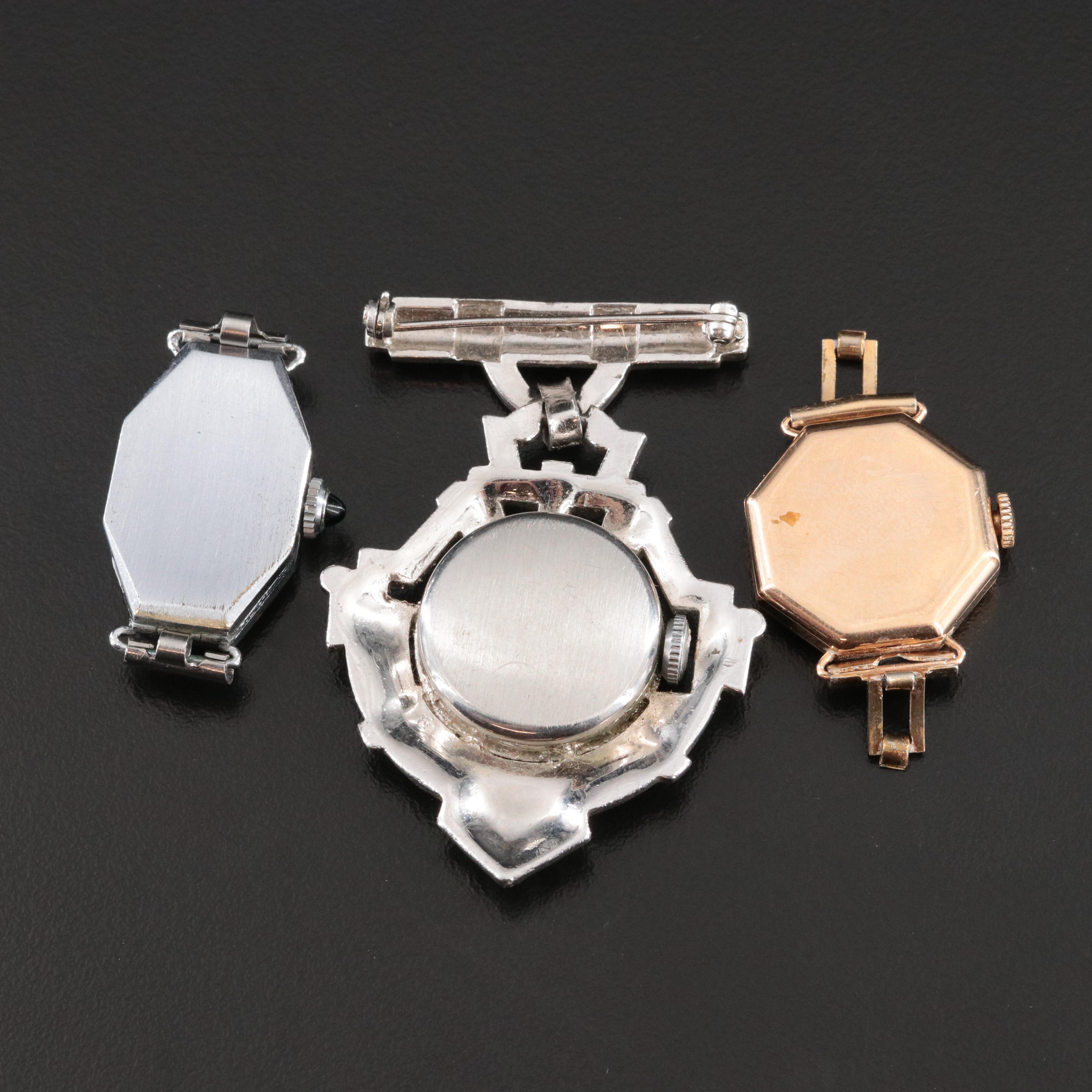 14K Jeannette Convertible Watch with Bedford Convertible and Latham Brooch Watch