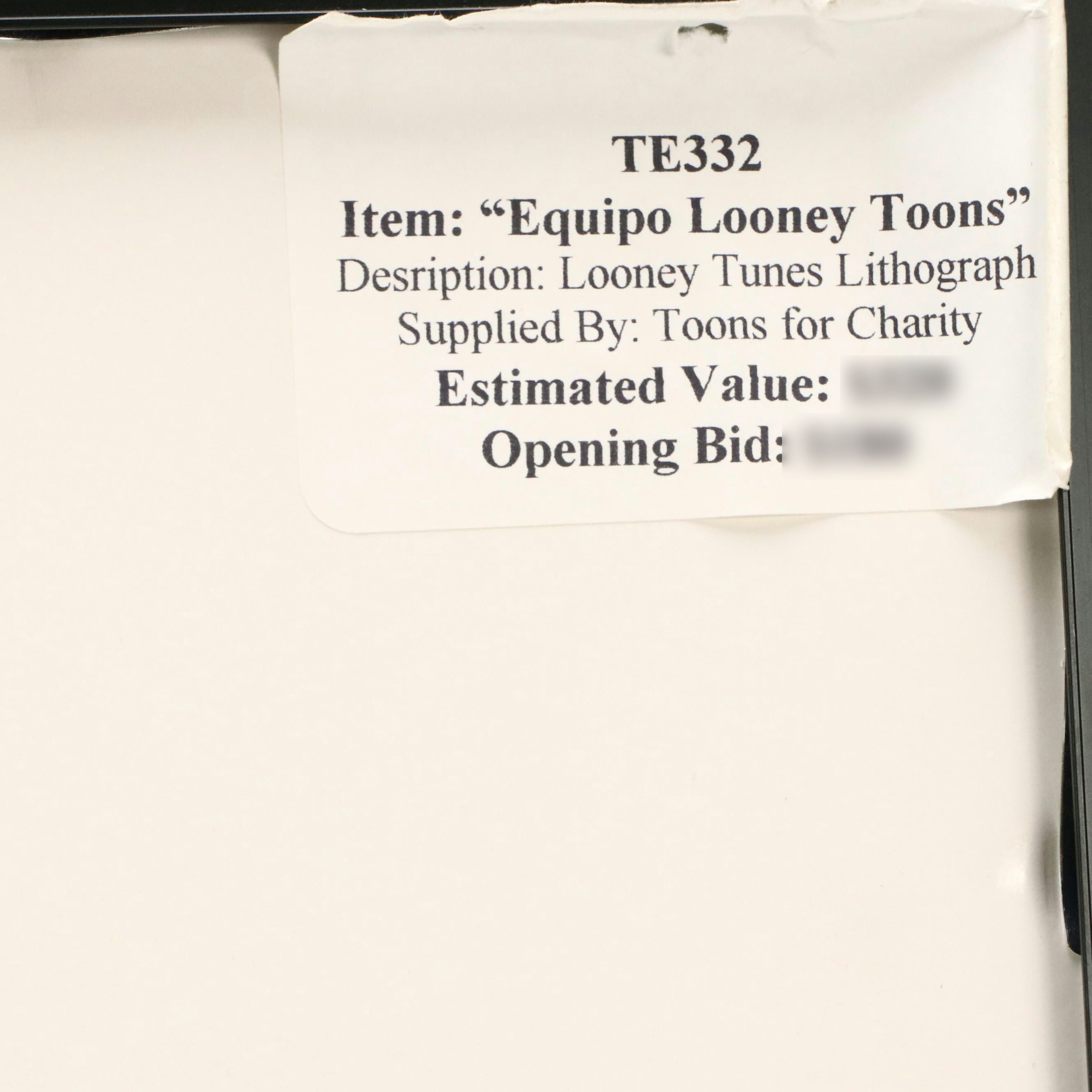 Warner Bros. Offset Lithograph "Equipo Looney Tunes," 2001