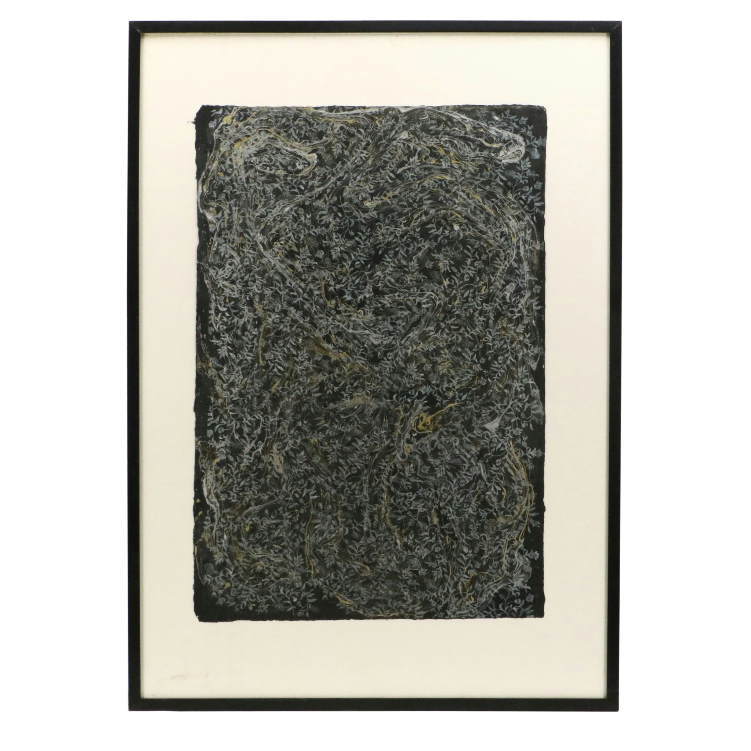 Pair of Mixed Method Paintings With Vegetal Motif