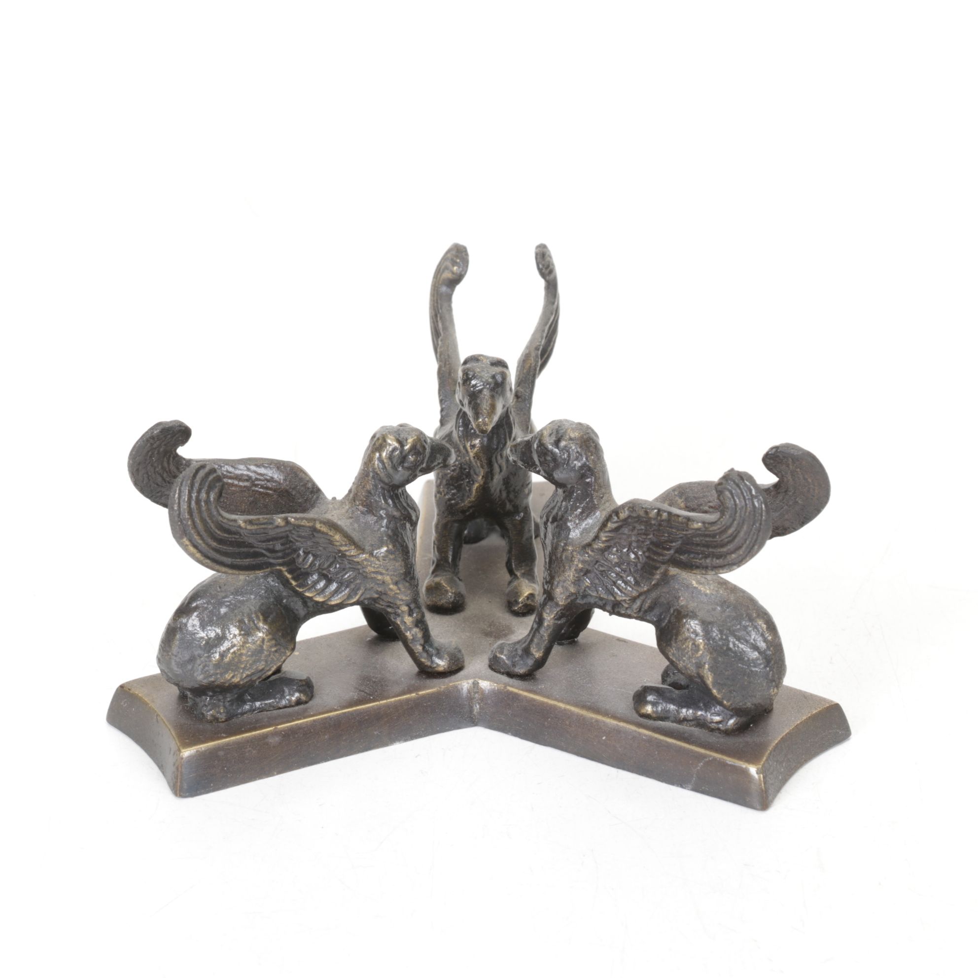 Cast Metal Figure of Atlas with Stone Globe, Desk Screen, and More