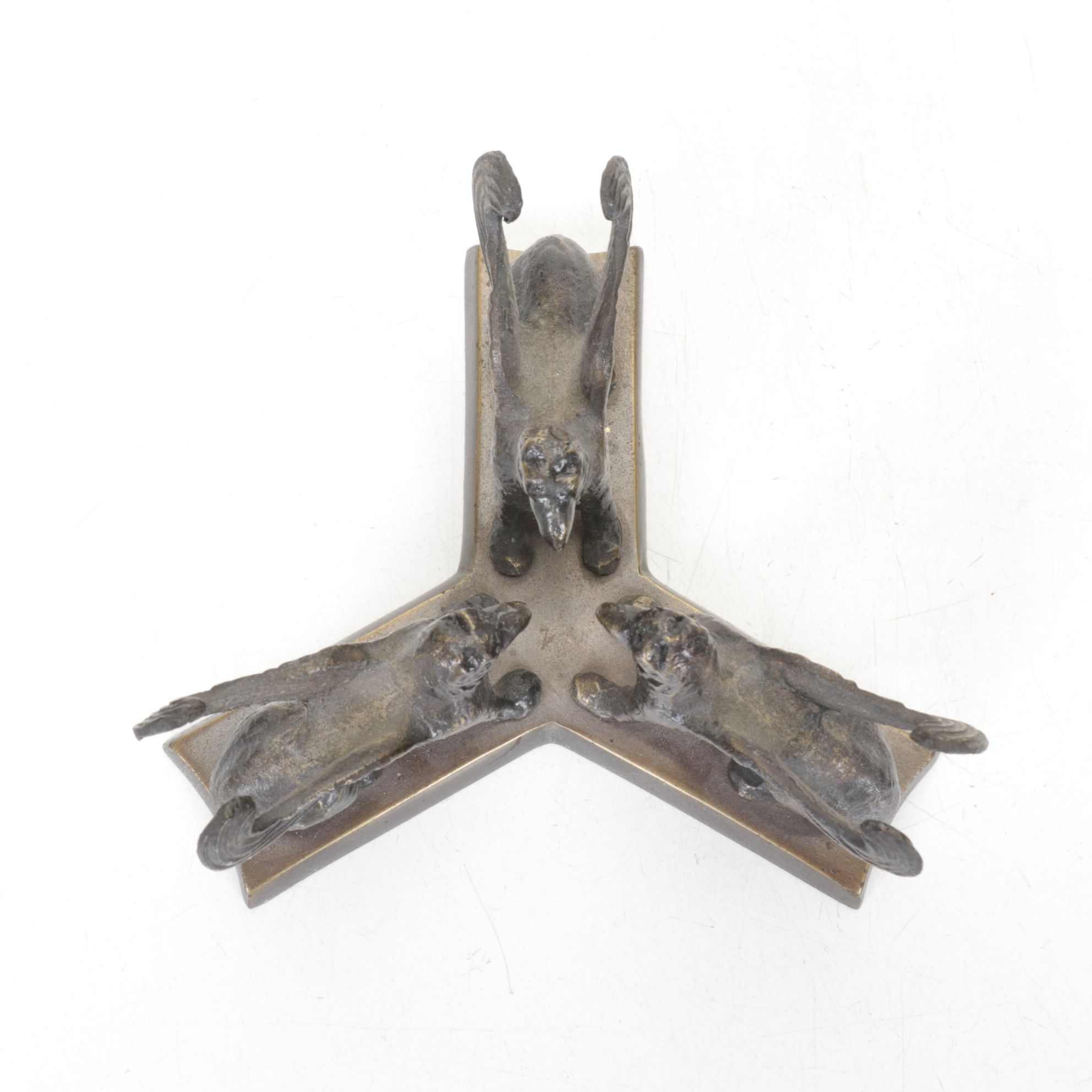 Cast Metal Figure of Atlas with Stone Globe, Desk Screen, and More