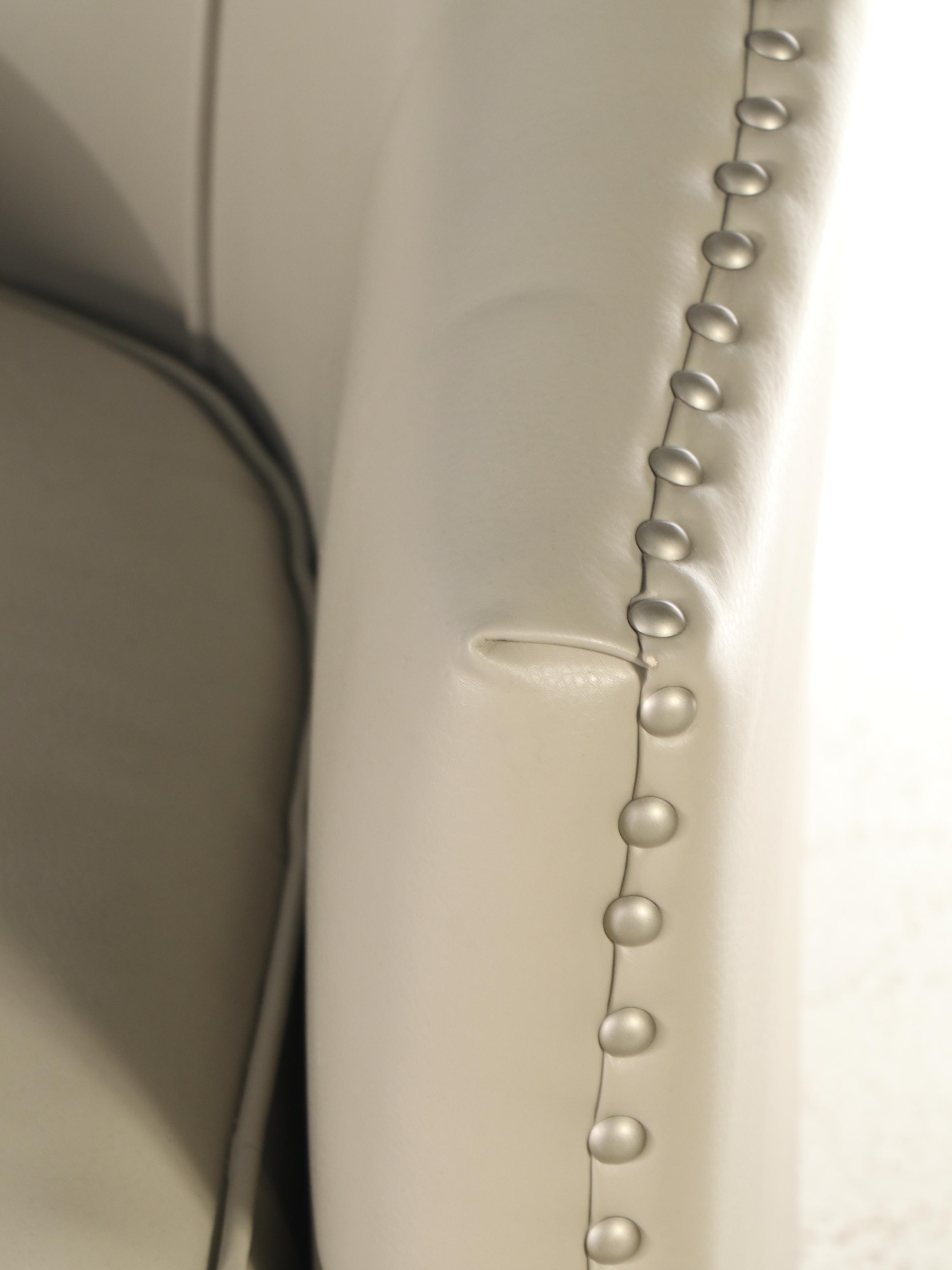 Pair of Modern Faux Leather Swivel Armchairs