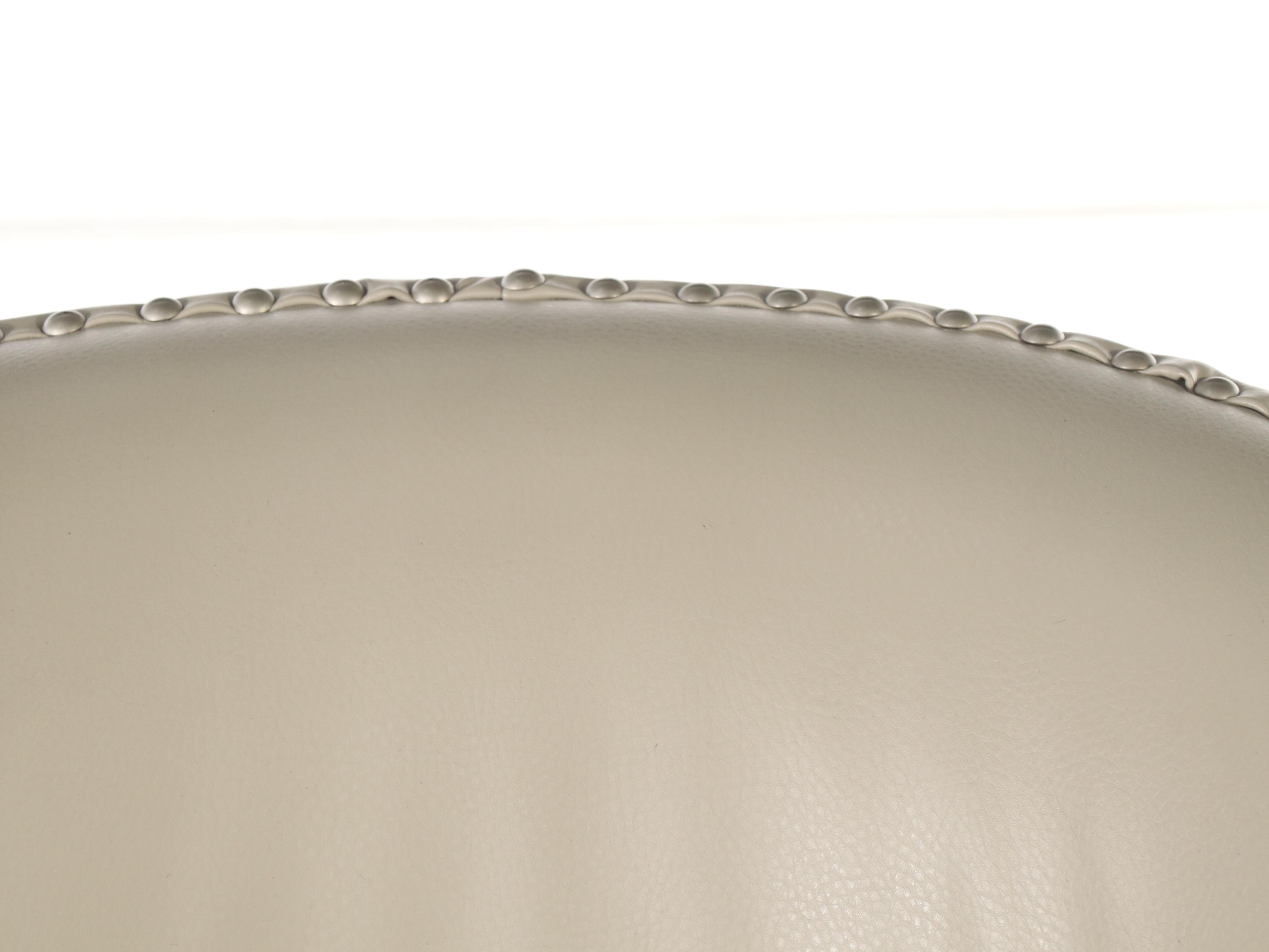 Pair of Modern Faux Leather Swivel Armchairs