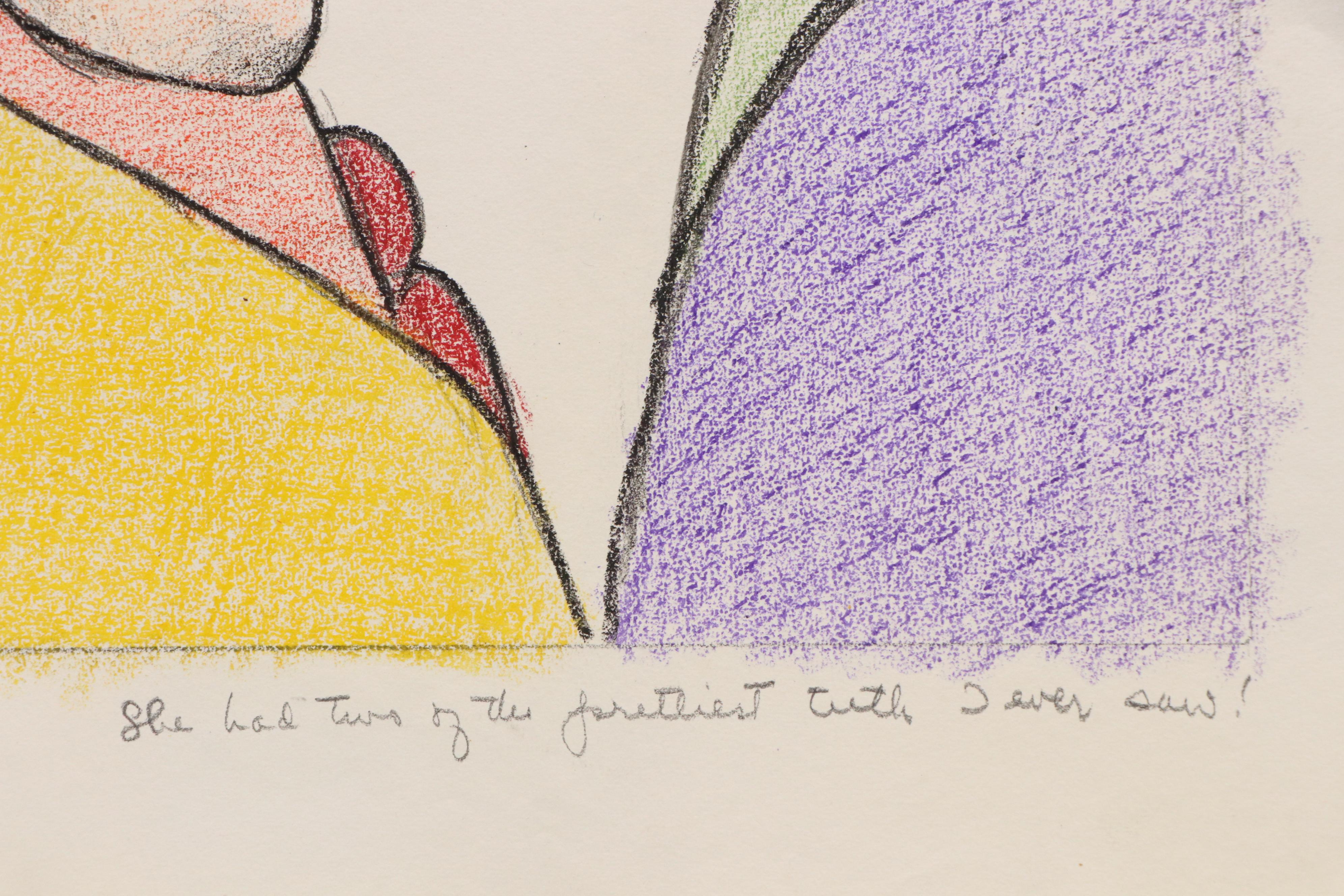 Three Drawings of Humorous Narrative Scenes With Caricatures, 20th Century