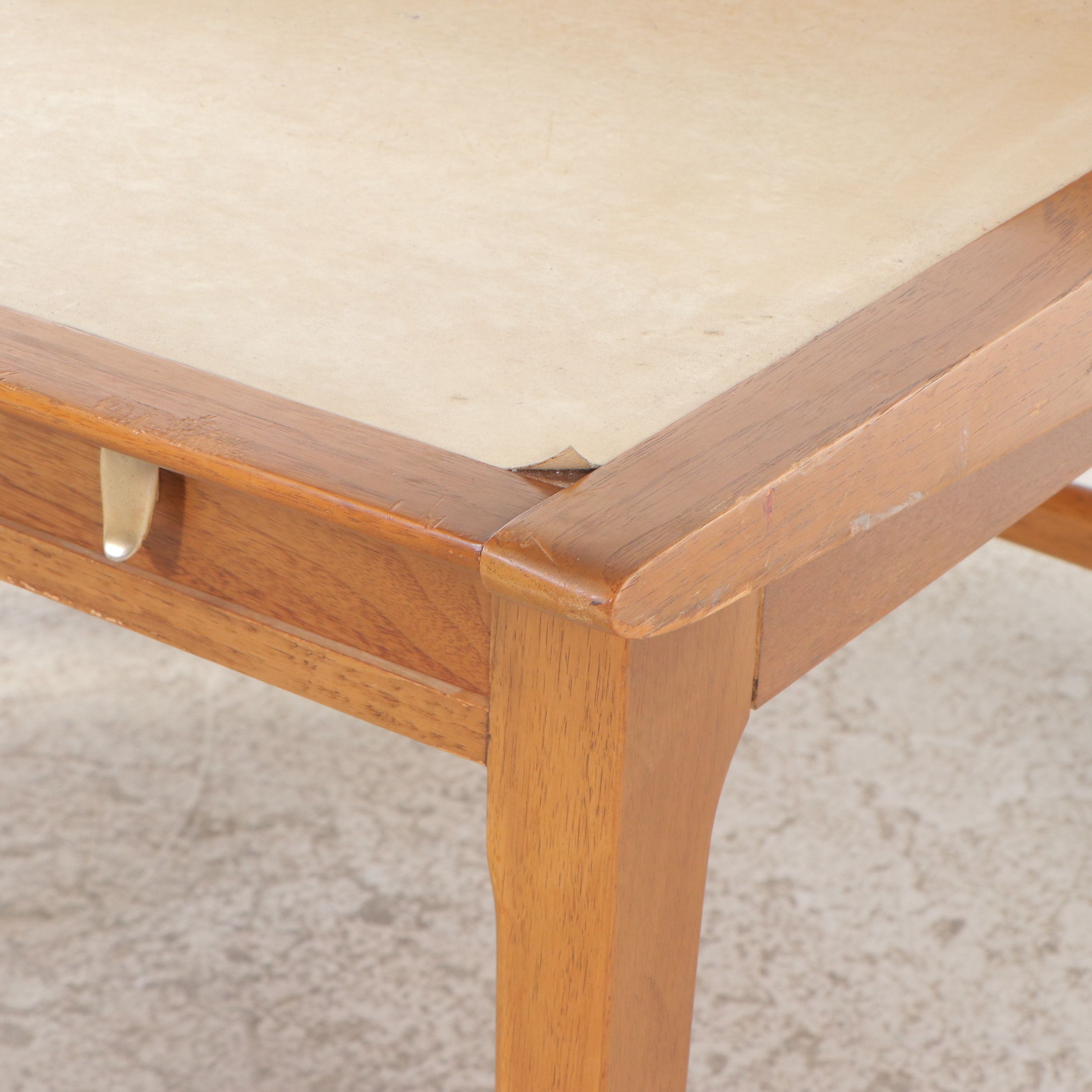 John Van Koert for Drexel Mid Century Modern Walnut Desk with Leather Top