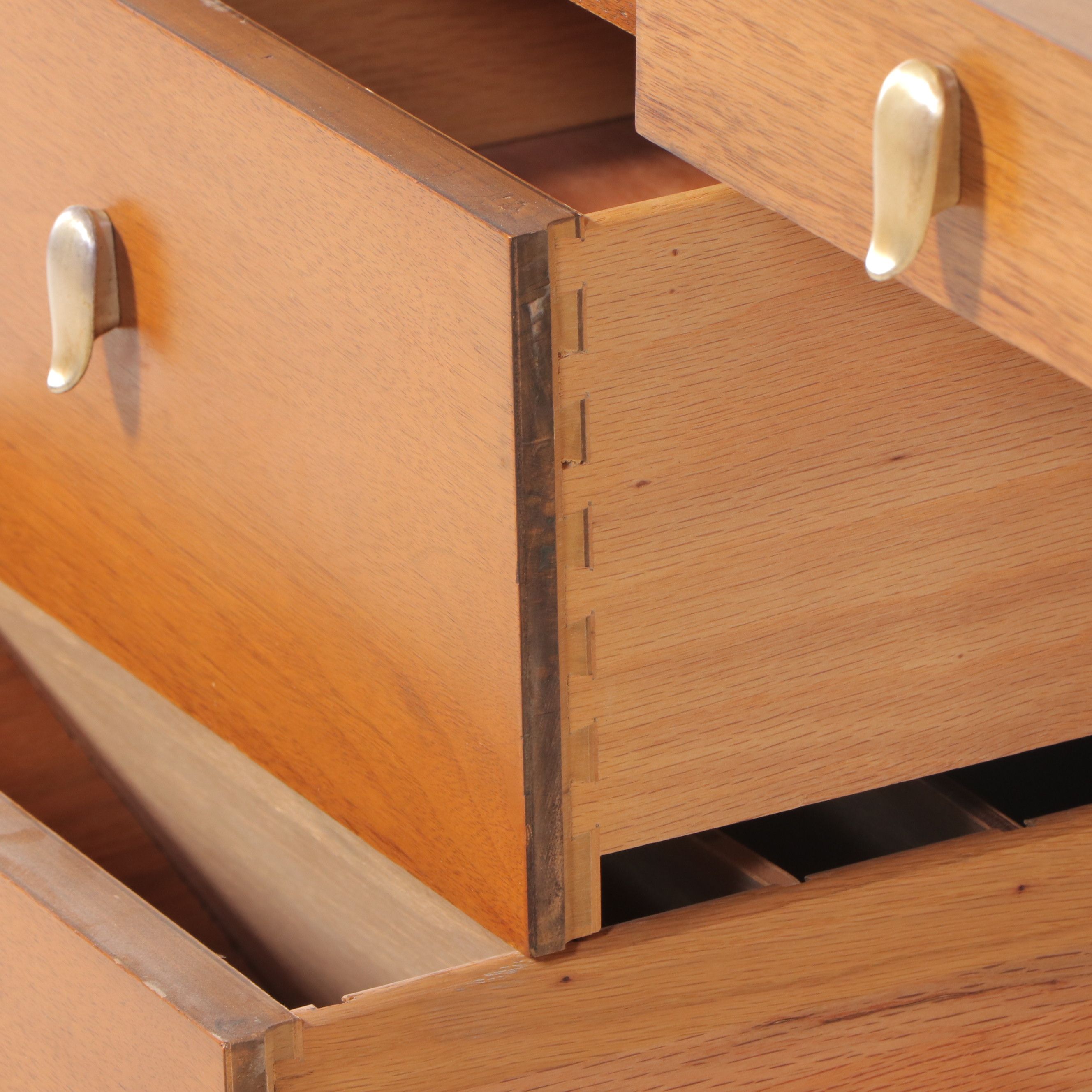 John Van Koert for Drexel Mid Century Modern Walnut Desk with Leather Top