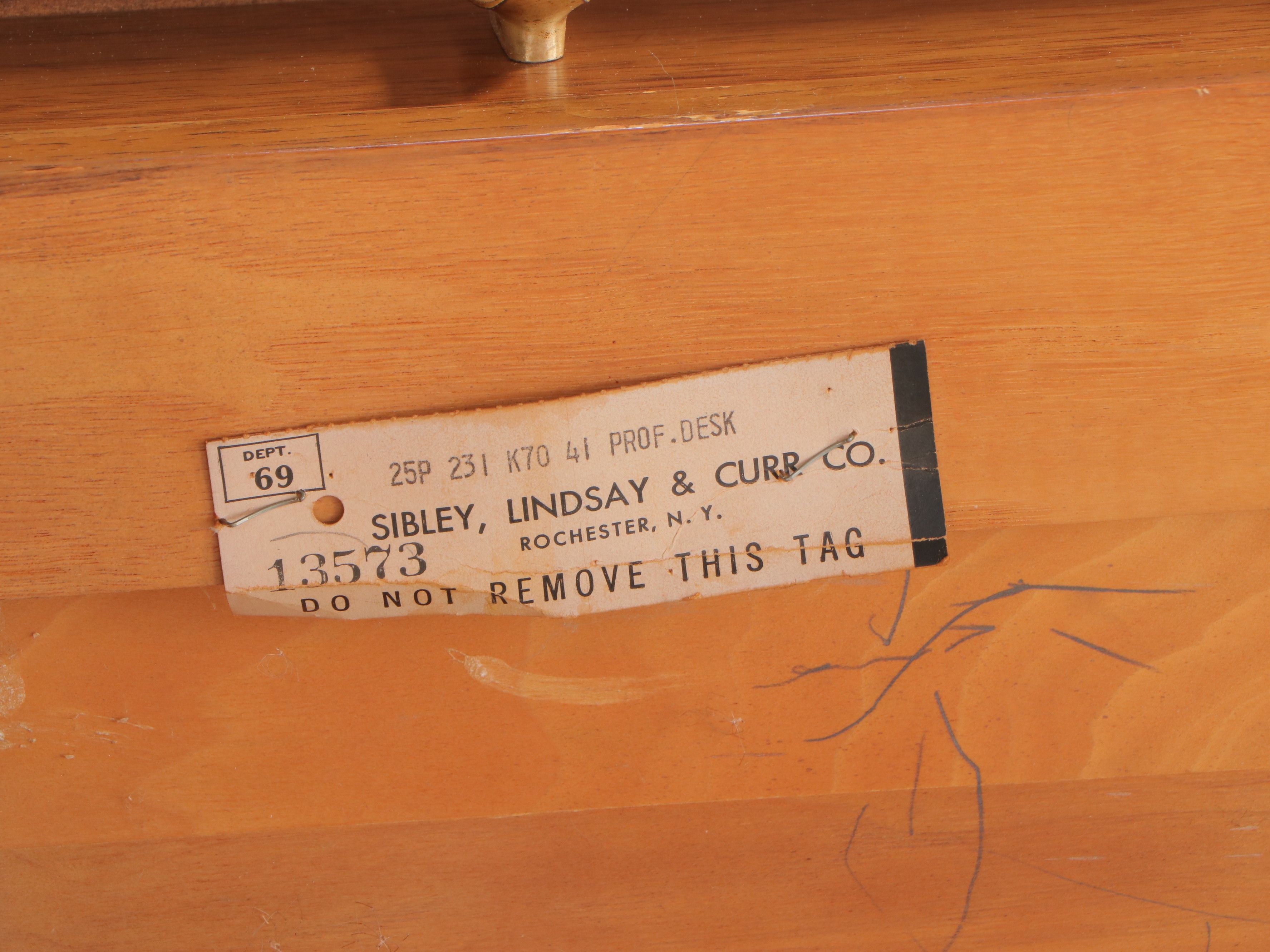 John Van Koert for Drexel Mid Century Modern Walnut Desk with Leather Top