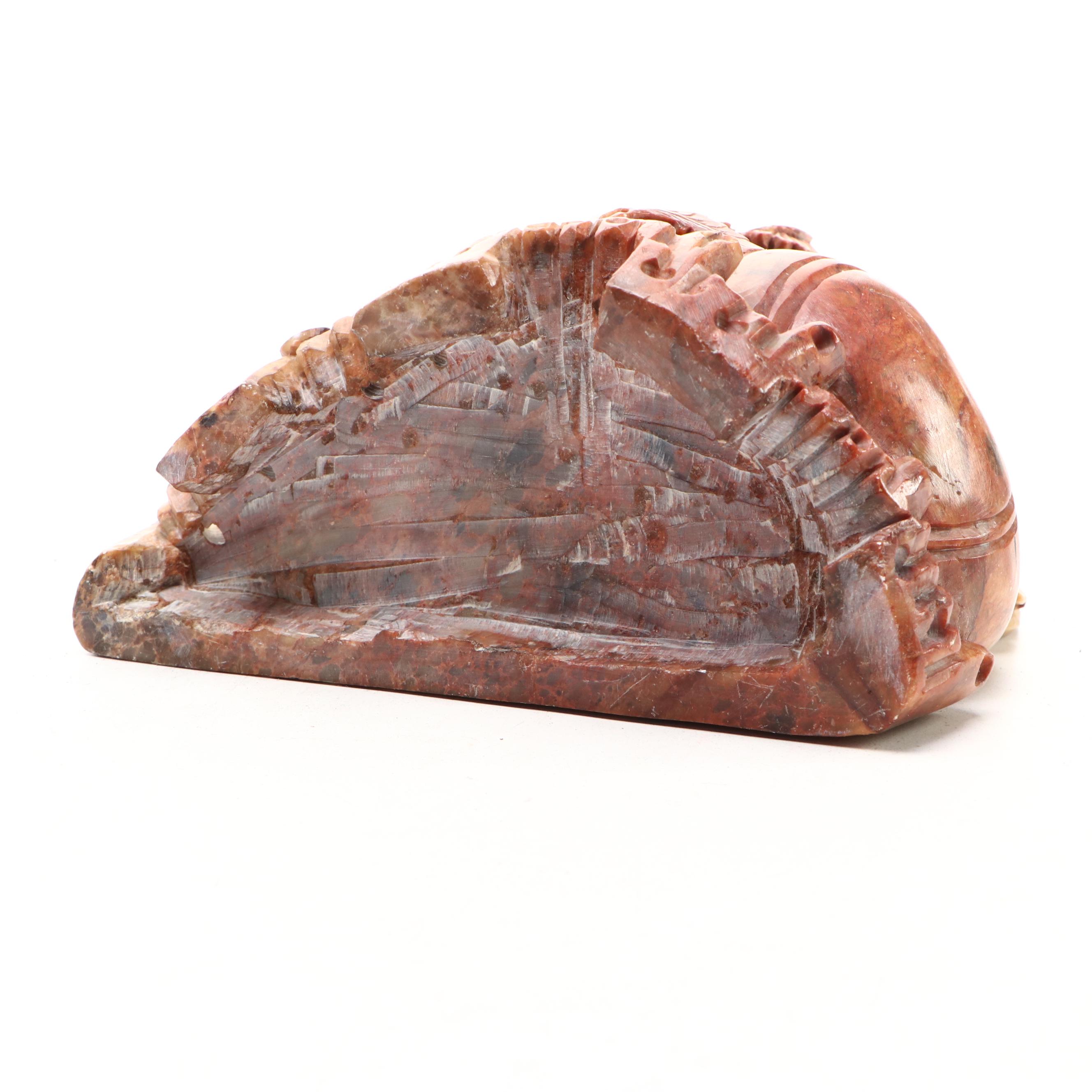 Chinese Carved Soapstone Brush Pot